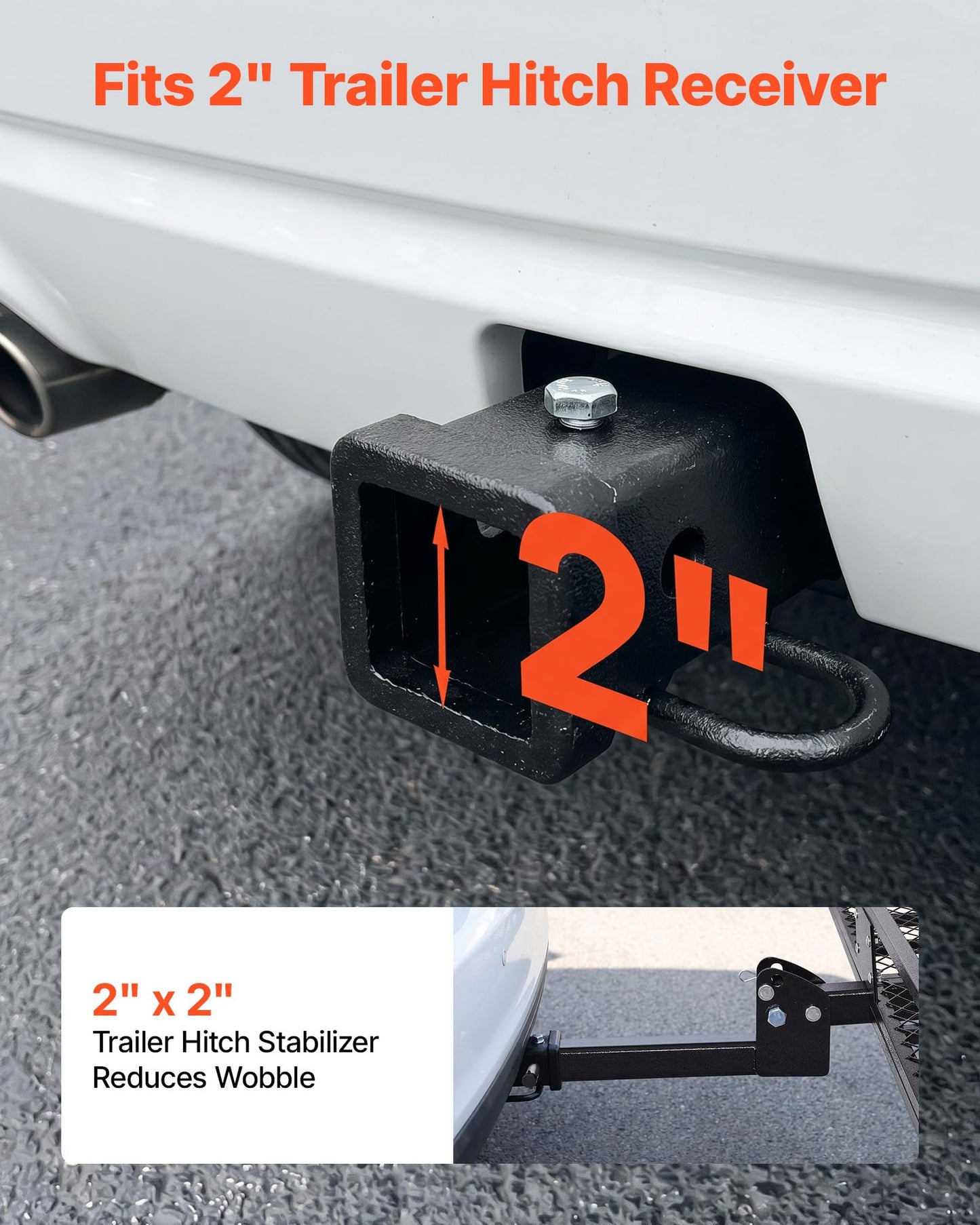VEVOR Hitch Mount Cargo Carrier, 60" x 36" x 6" Folding Rear Luggage Rack Basket with Waterproof Cargo Bag, 500LBS Capacity High-Strength Steel Hitch Cargo Carrier Fits 2" Receiver for SUV Pickups