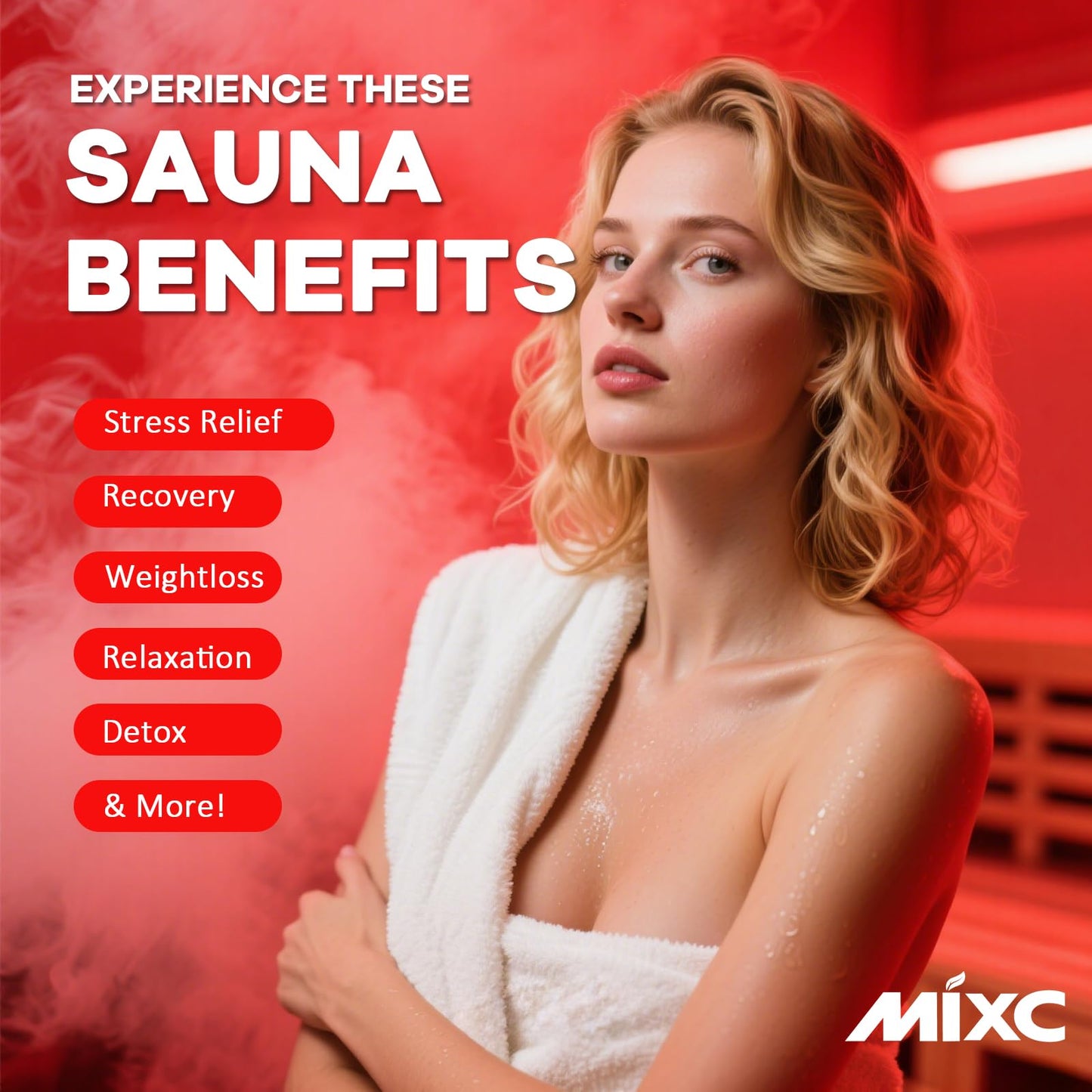 MIXC Upgraded Low EMF Infrared Sauna Box – Ideal for Relaxation & Detoxification | Includes Folding Chair | Multi-Layer Full-Body Sauna Tent for Home, Spa, Indoor, Outdoor & Gym Use (Infrared Version)