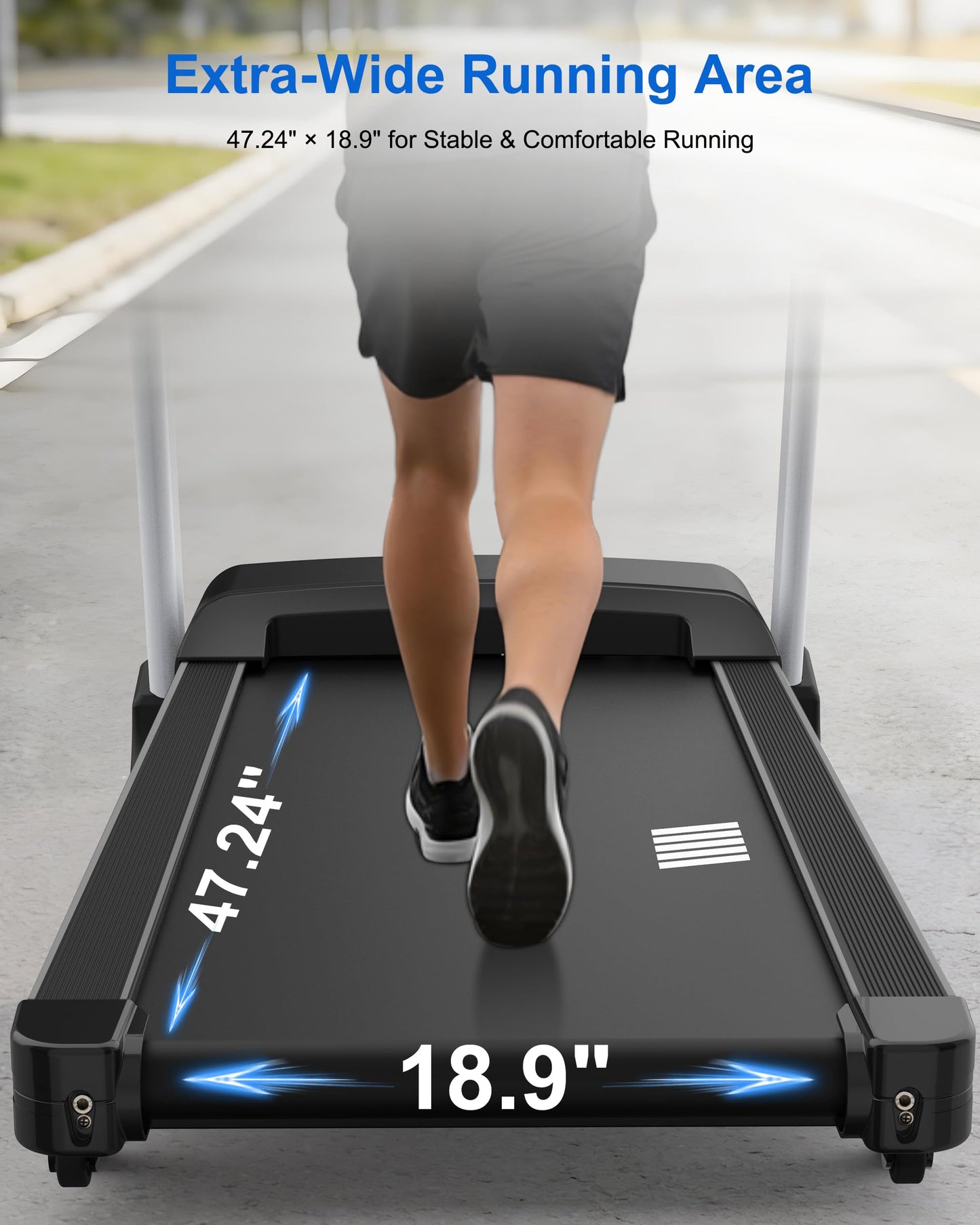 Incline Treadmills for Home, Treadmill with 18% Auto Incline, Heavy Duty 400LBS Capacity, Running Machine with 18.90" Wide Belt, 0.5-12 MPH Speed, 3.5 HP, 36 Programs, APP, Bluetooth, Foldable