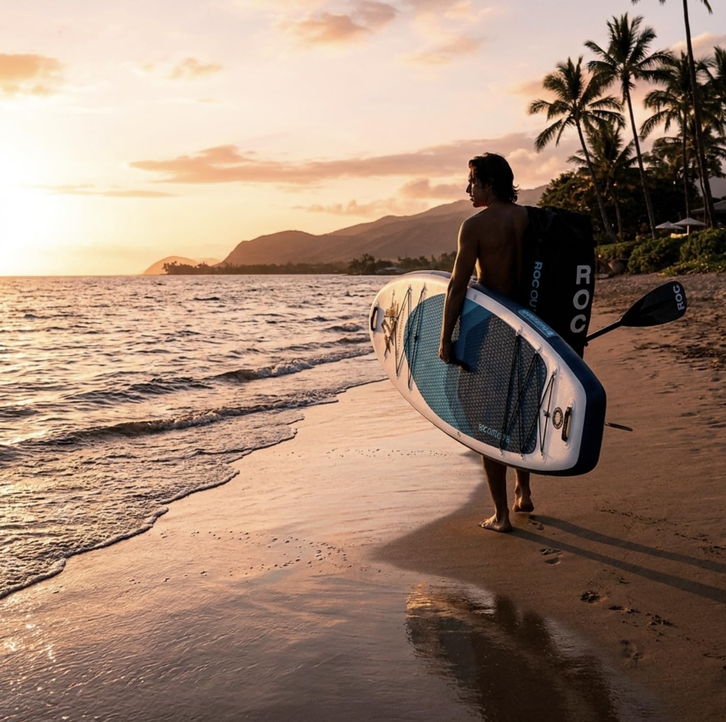 Roc Paddle Boards 10 ft 6 in Inflatable SUP, 350lbs Weight Capacity, Wide Stable Design, Premium Accessories, 3 YEAR WARRANTY, USA Owned Brand, Royal
