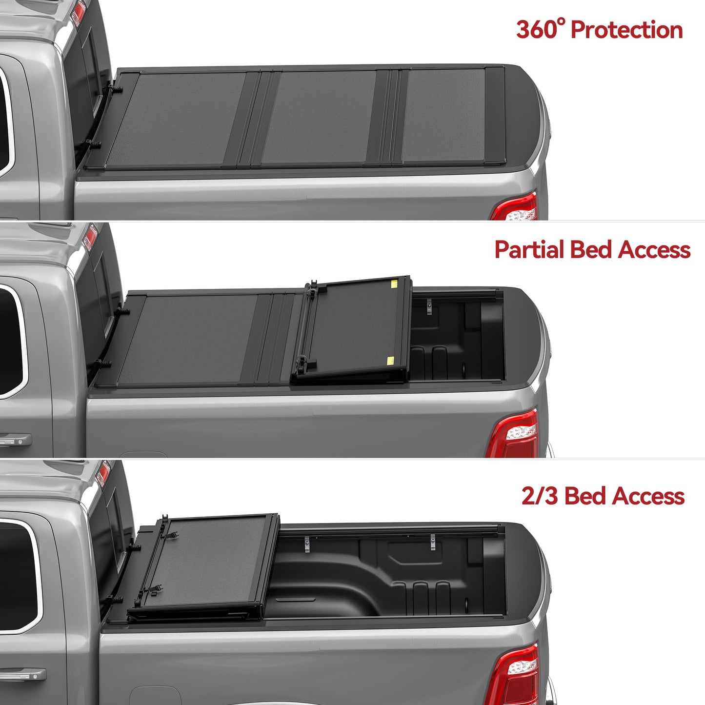YITAMOTOR Low-Profile Hard Tri-Fold Truck Bed Tonneau Cover Compatible with Toyota Tundra 2022 2023 2024 2025 2026, 5.5 ft Bed (Excl. Trail Edition) with Deck Rail System