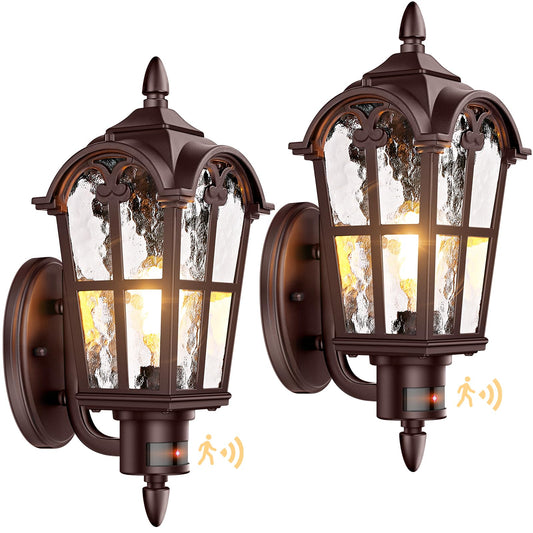 BesLowe 16in Outdoor Wall Lights 2-Pack, Motion Sensor, Oil-Rubbed Bronze, Vintage Design, Model B06068PG(2PK)-ORB