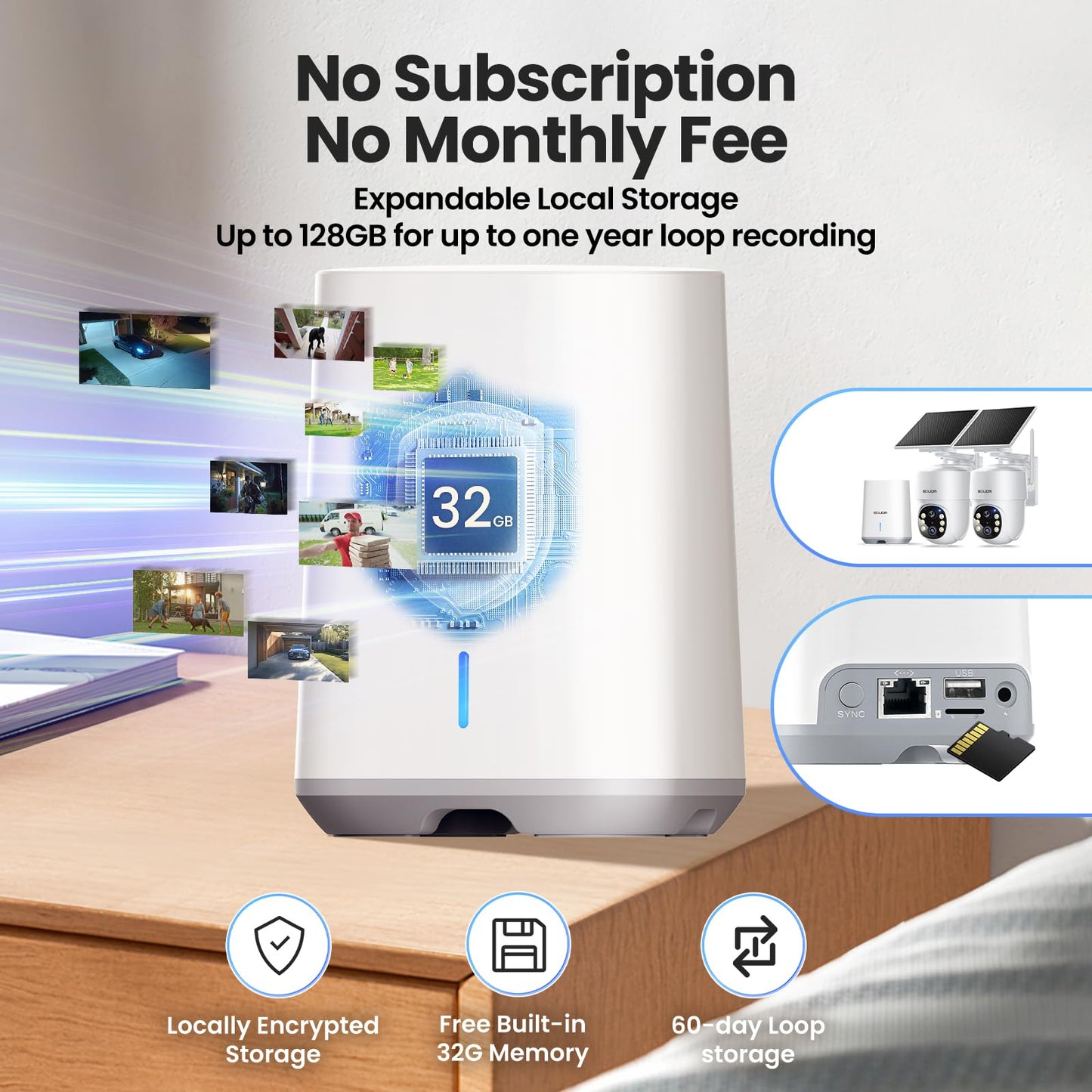 SOLIOM- 5MP Security Cameras Wireless Outdoor, No Subscription & Solar Powered,2-Cam Pack Home Security Camera with 360° Auto Human Motion Tracking, 3K Color Night Vision,5G & 2.4G Router Compatible