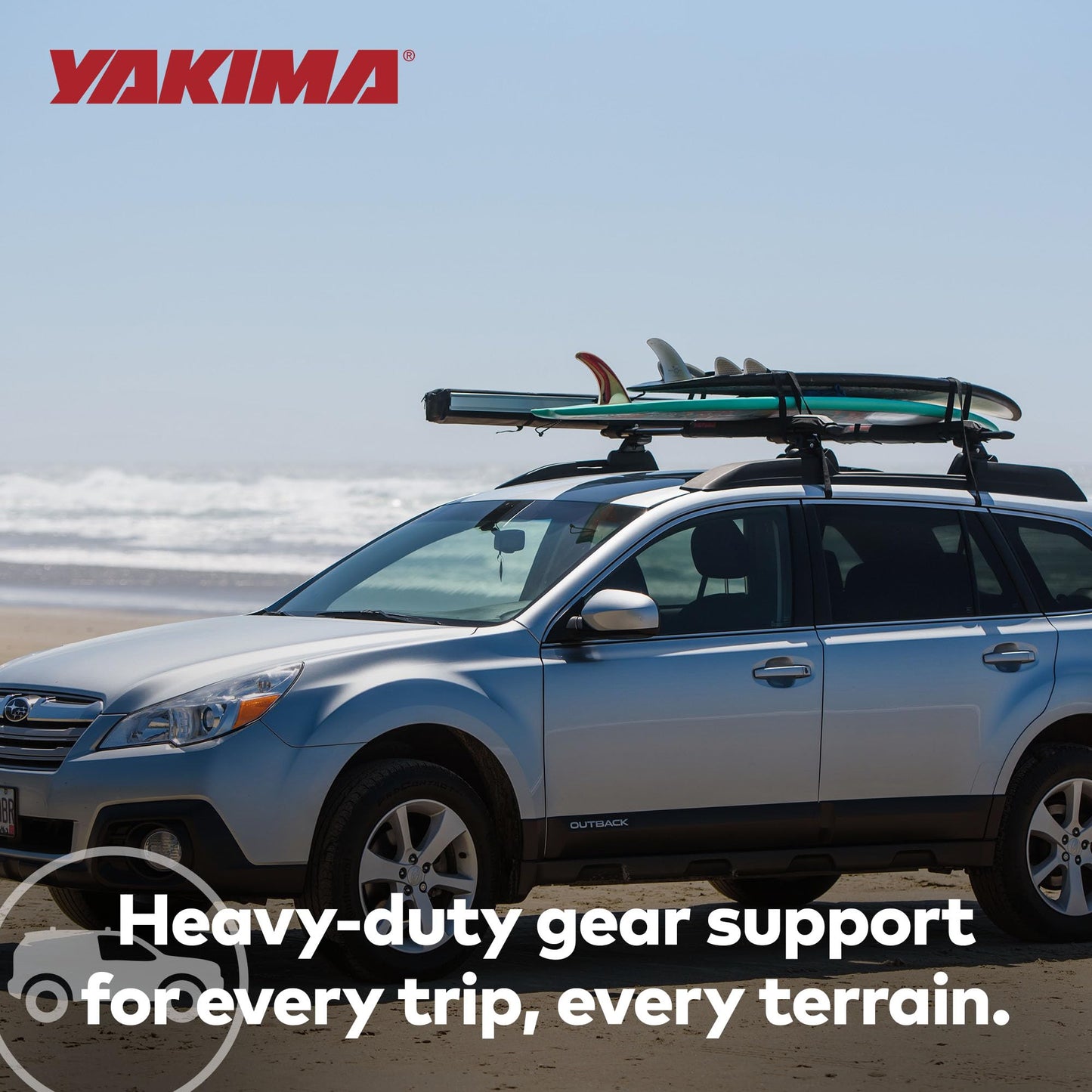 Yakima 1 Pair Crossbars, 60 Inch Heavy Duty Bars with T Slot Attachments for Rooftop Tents