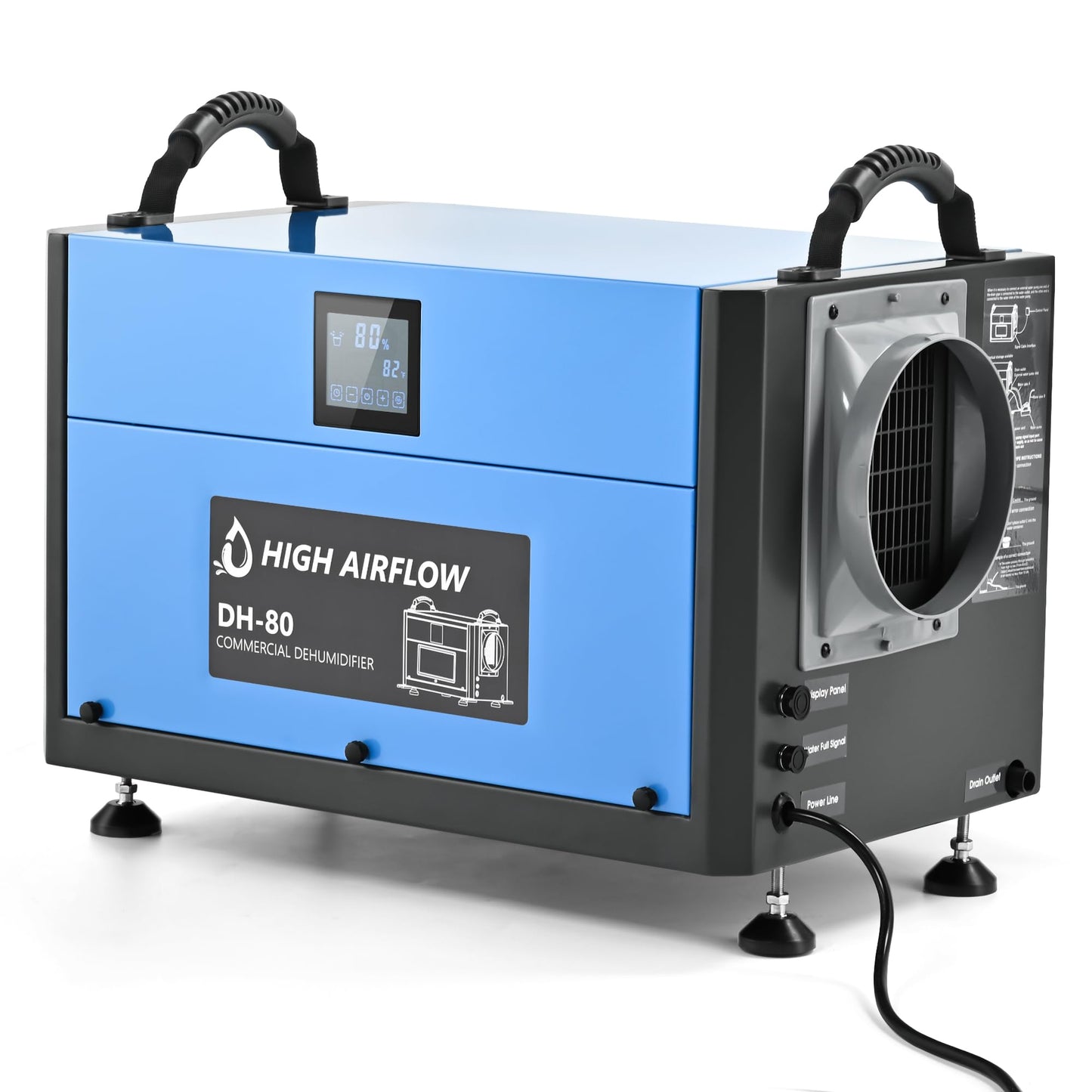 EUHOMY 7000 Sq.Ft Dehumidifier for Basement & Crawl Space, 160 Pint High Capacity Commercial Dehumidifier with Drain Hose, Auto Dehumidification, Timer Function
