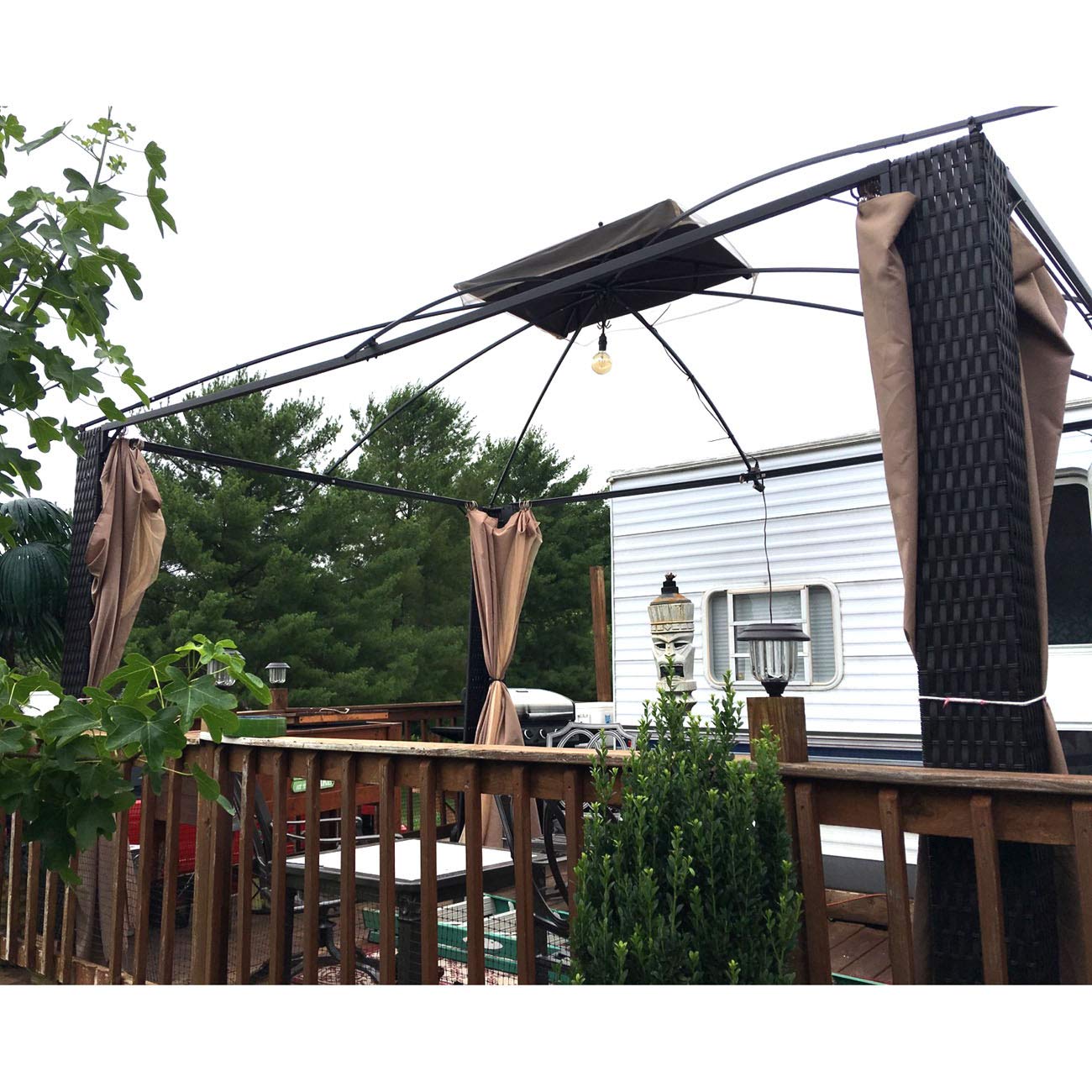 Garden Winds Replacement Canopy Top Cover for The Roses Wicker Gazebo - RipLock 350