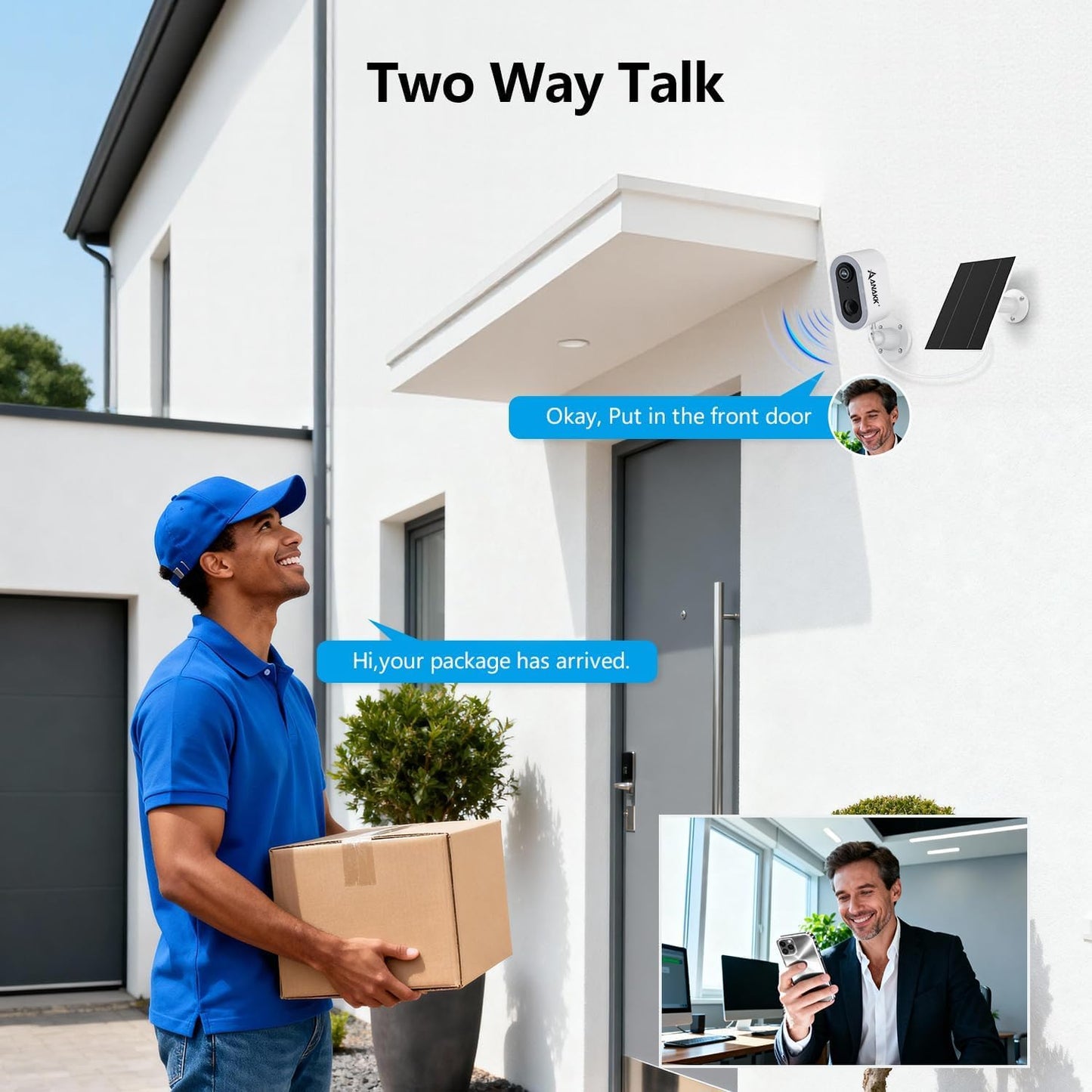 Anakk 4MP Solar Security Cameras Wireless Outdoor, 355° Pan Tilt Motion Detection,Color Night Vision, 5GHz/2.4GHz WiFi, IP65, 2-Cam Kit with 64GB Local Storage, No Monthly Fee Camera for Home Security
