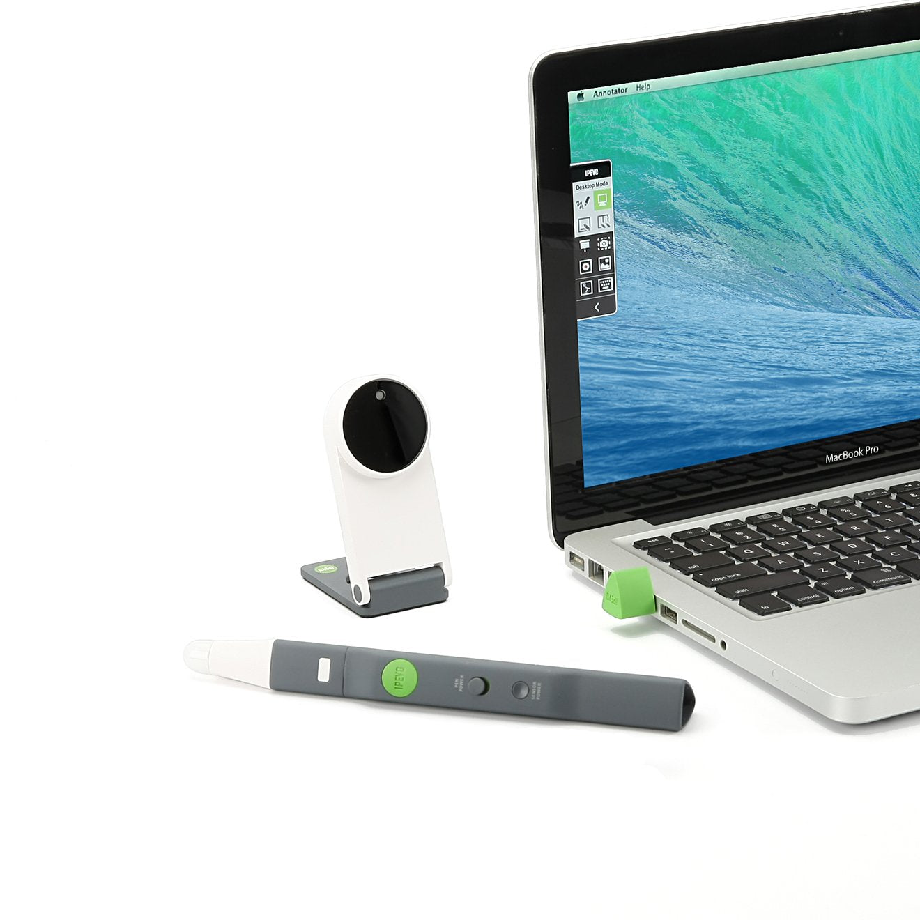 IPEVO IW2 Wireless Interactive Whiteboard System. Teach from Home, Play at Home, Short Pen, Model Number: 5-876-1-01-00