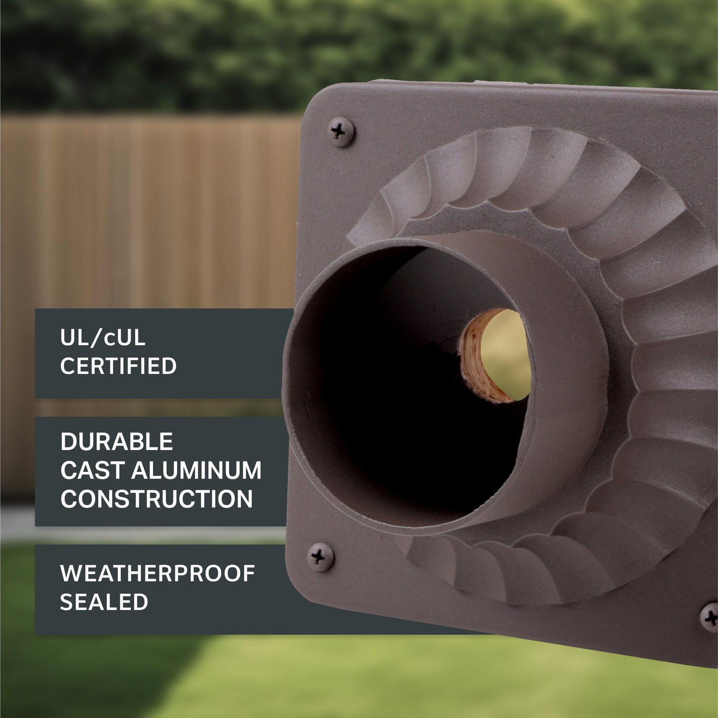 DESIGNERS FOUNTAIN Outdoor Post Light Base, 5.75 Inch Pier Mount, Cast Aluminum, Oil Rubbed Bronze, Model 1916-ORB