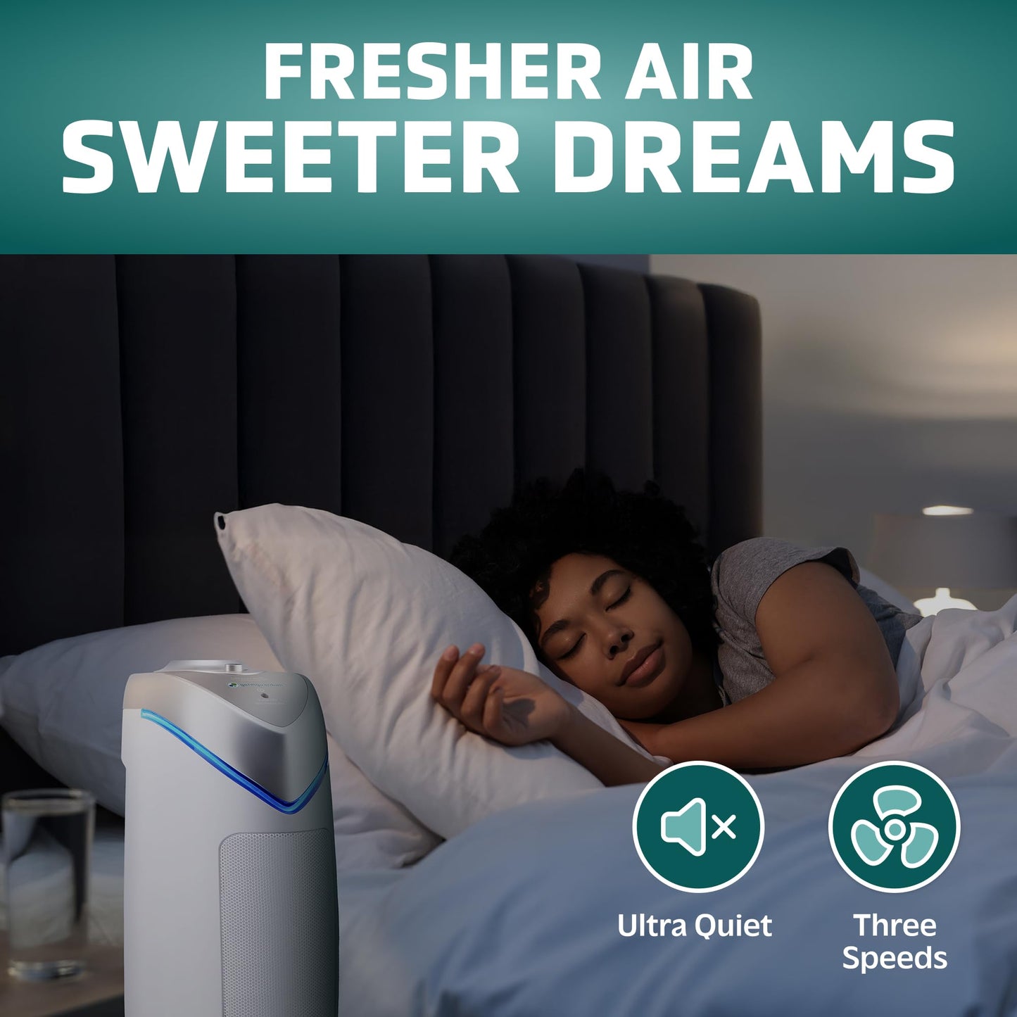 GermGuardian Air Purifier with HEPA 13 Filter, Removes 99.97% of Pollutants, Covers 743 Sq. Foot Room in 1 Hour, UV-C Light Helps Reduce Germs, 22 Inch, 2-Pack, White, AC4825W2PK