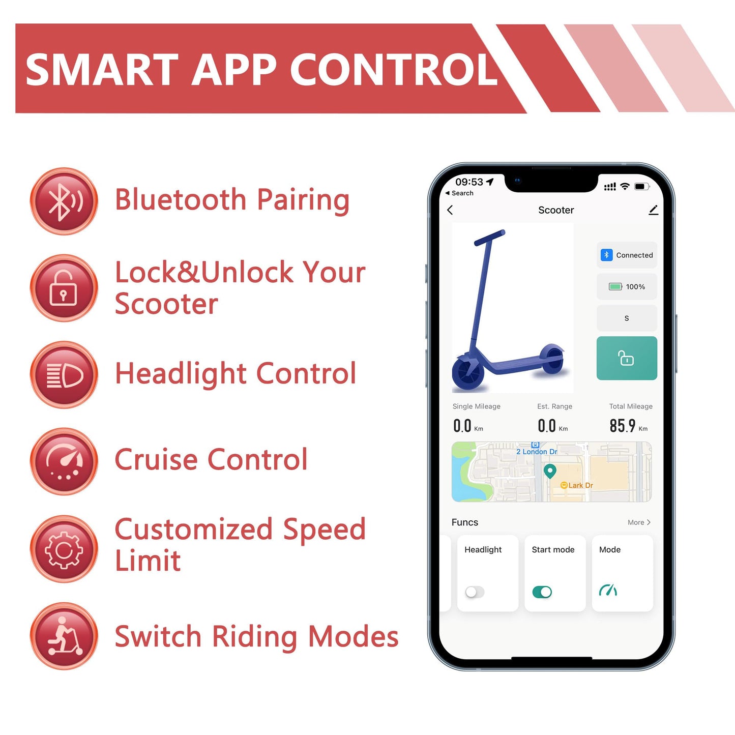 MAXSHOT Electric Scooter for Adults, 8.5/10/14" Tires, 19/22Mph, 350W/500W Motor, 21-28 Miles Range, Folding E-Scooter with Dual Suspension,APP Contro