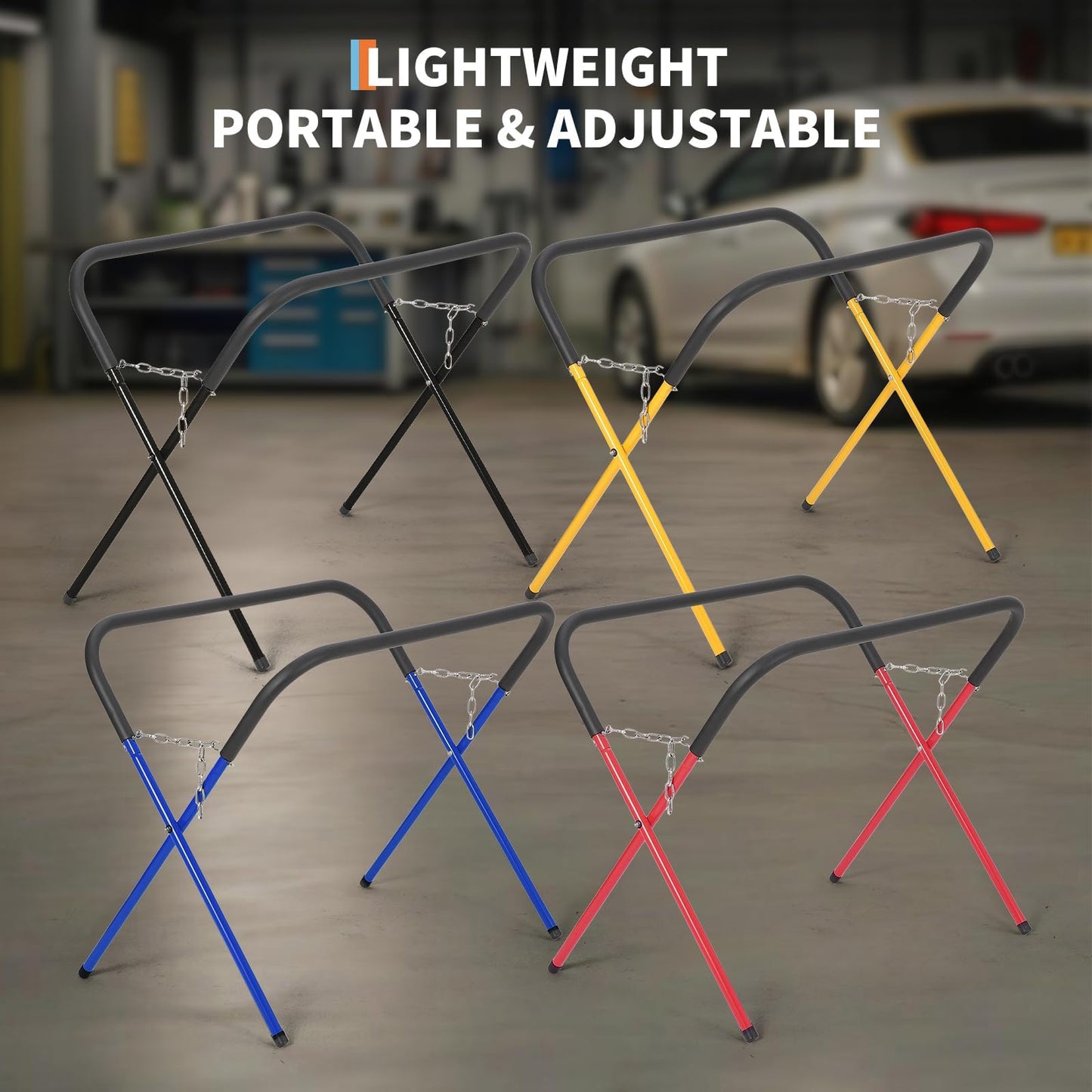 500LBS Yellow Work Stand 4 Pack Heavy Duty Automotive Work Bench