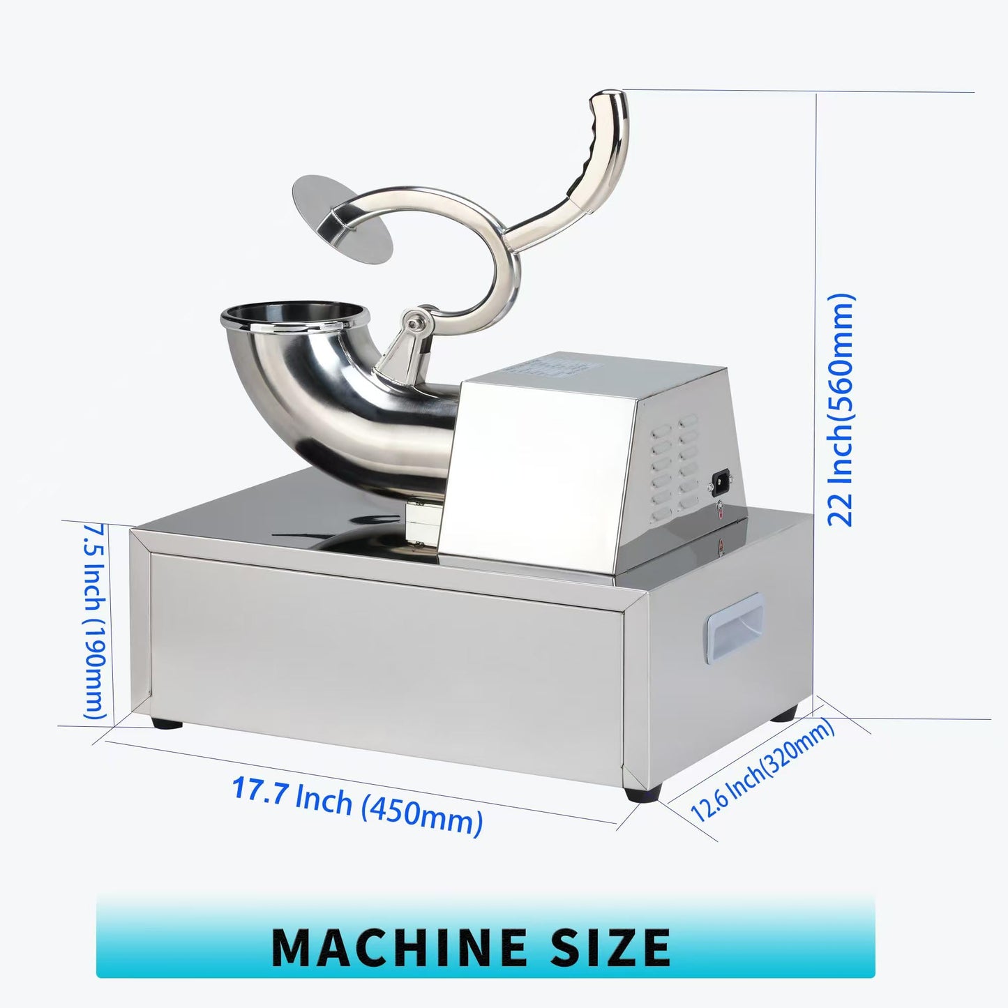 SNICE Electric Stainless Steel Snowflake Ice Shaver Machine For Bar,Kitchen,Seafood,Cold drink Heavy-Duty Snow Cone Machine Ice Crusher Machine Double Blade, Shaved Ice For Summer