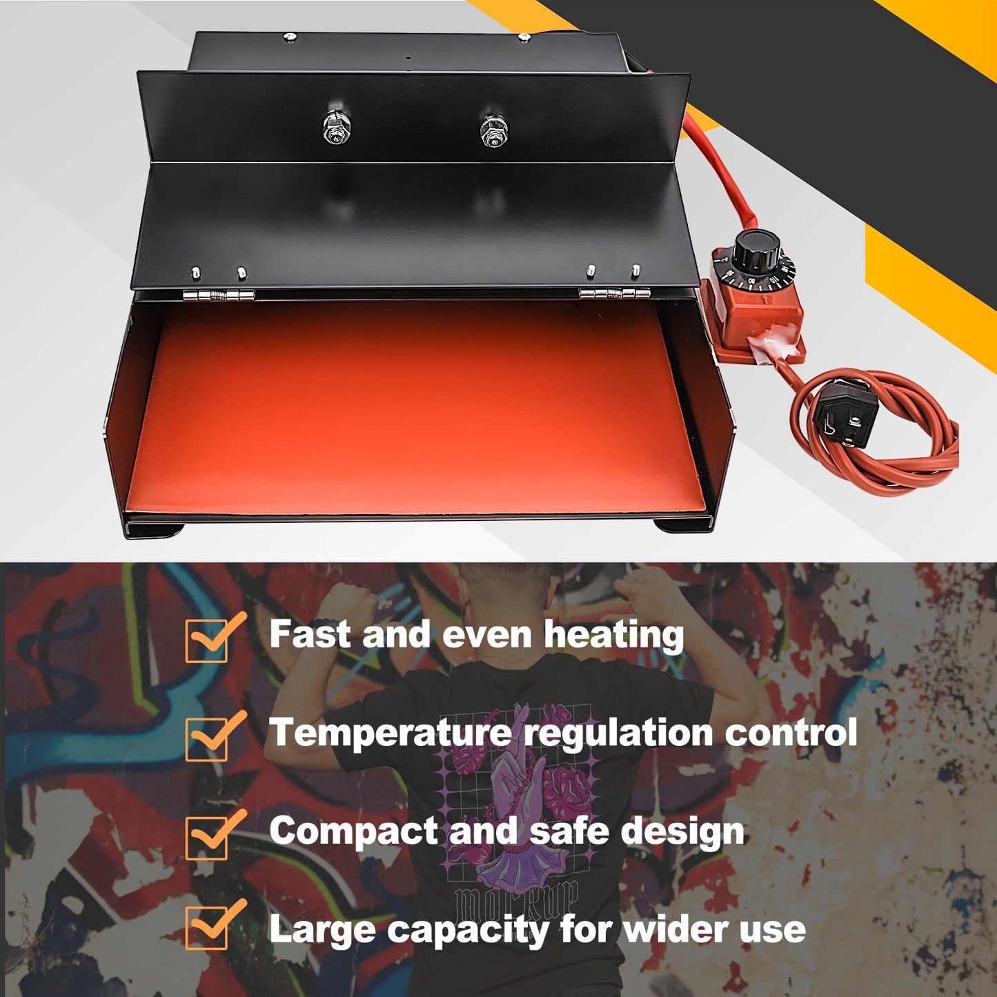 Helivivfy DTF Oven for Heat Transfer Printing, A3/A4/A5 DTF Oven Dryer with Temperature Control for Heat Transfer Printing DTF Power 0-160℃