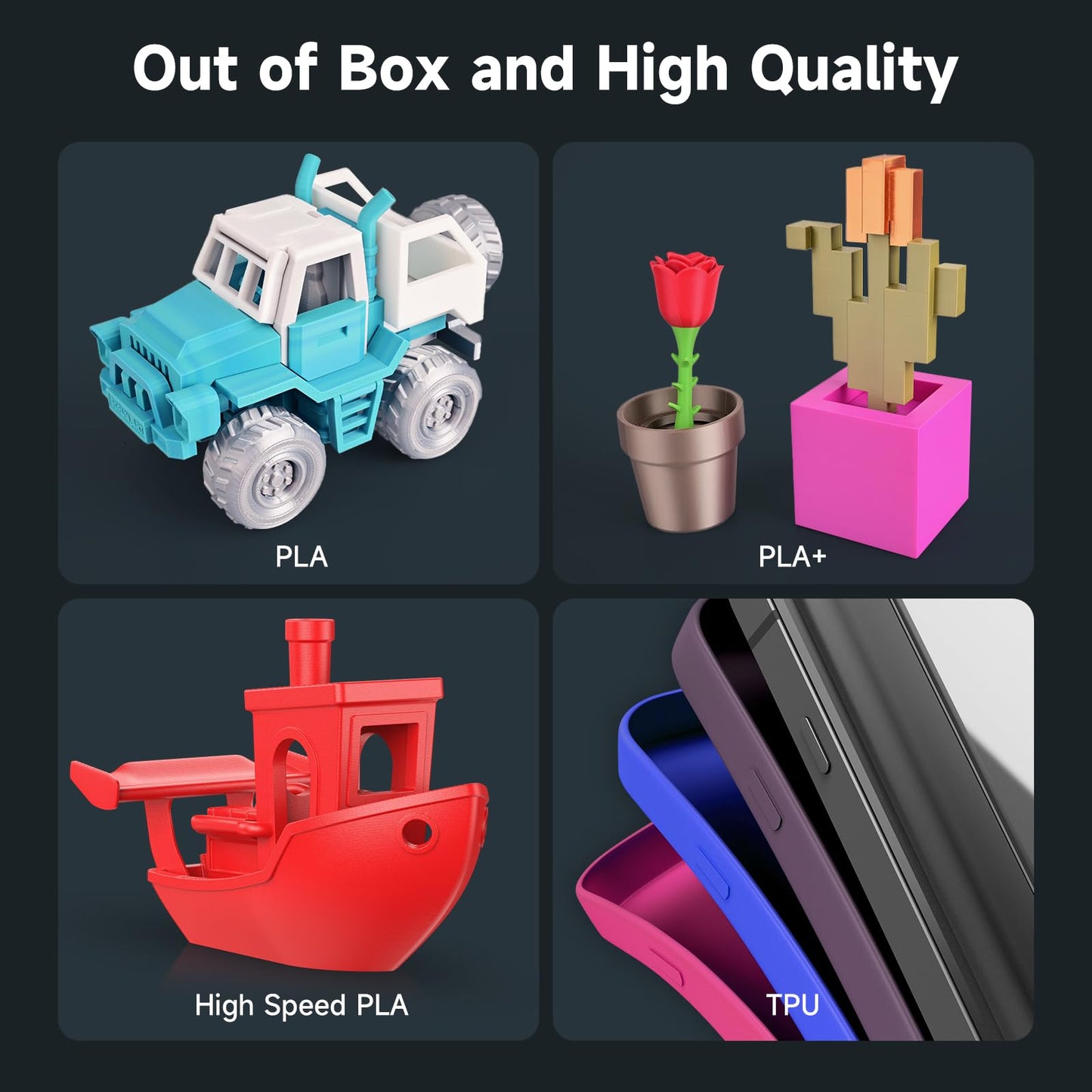 TINA2Plus 3D Printer, WEEDO 250mm/s High-Speed 3D Printers for Beginners and Kids, Fully Assembled and Auto Leveling, 3D Printer with Filament Detection Sensor and PEI Plate, WiFi & APP Control