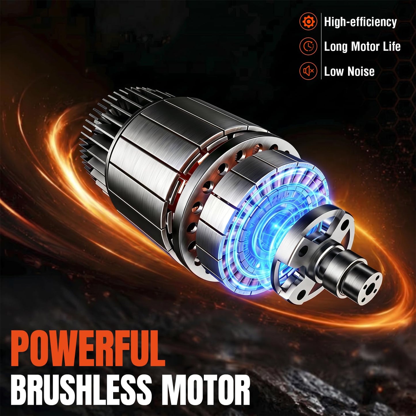 18 Inch Brushless Lawn Mower, 40V Cordless Electric Mower with 6-Position Height Adjustment, Push Mower for Garden Yards, 2×5.0Ah Batteries & Charger Included