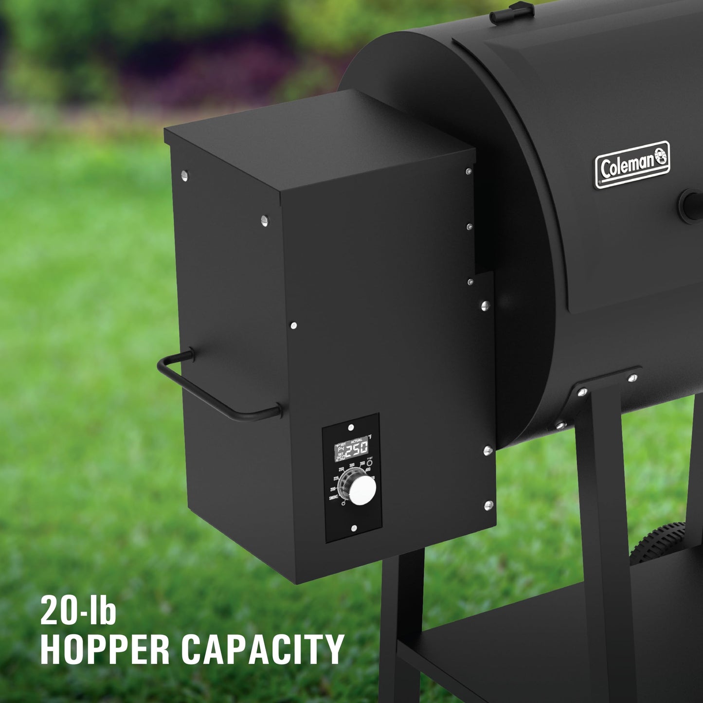 Coleman Cookout 700 Pellet Grill with 690-Sq. In. Total Cooking Surface, 2-Wheel Cart and Shelf Storage in Black, Durable Pellet Smoker Grill for Grilling, Roasting, Baking, Roasting, and Smoking