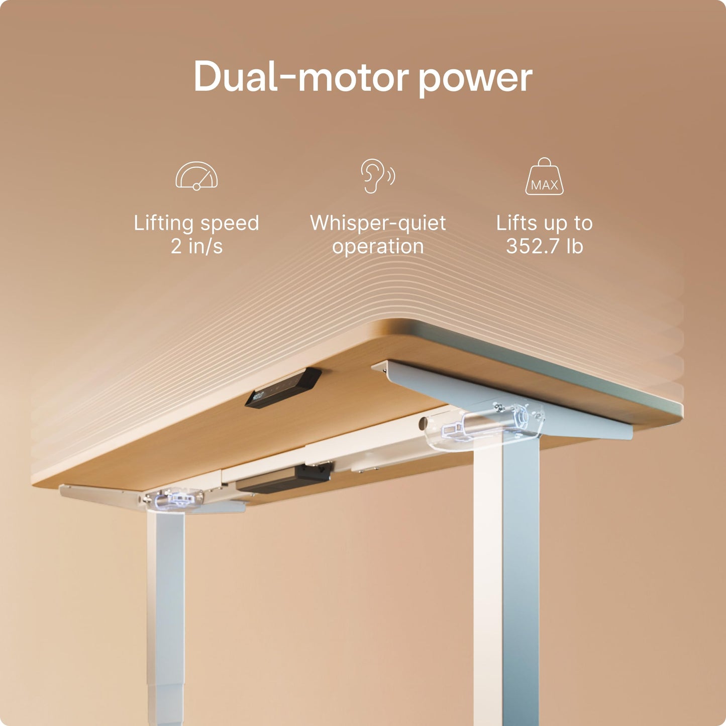 Desktronic Height Adjustable Standing Desk Frame — Ergonomic Sit Stand Desk Frame, Electric Dual Motors 353 lbs, USB & USB-C Charging, Wobble-Free, Touchscreen, 3 Memory Presets, Anti-Collision