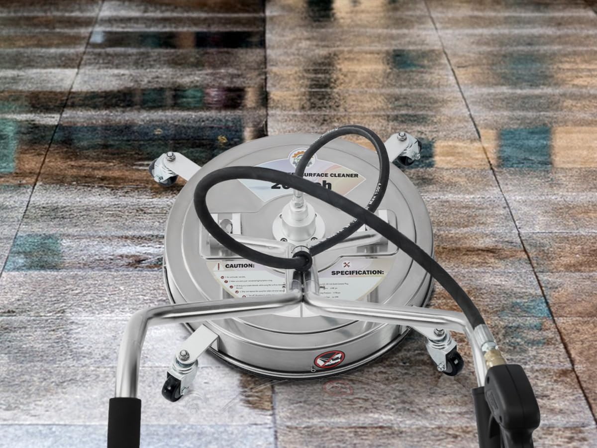 PWACCS 20" Pressure Washer Surface Cleaner with Wheels, Stainless Steel
