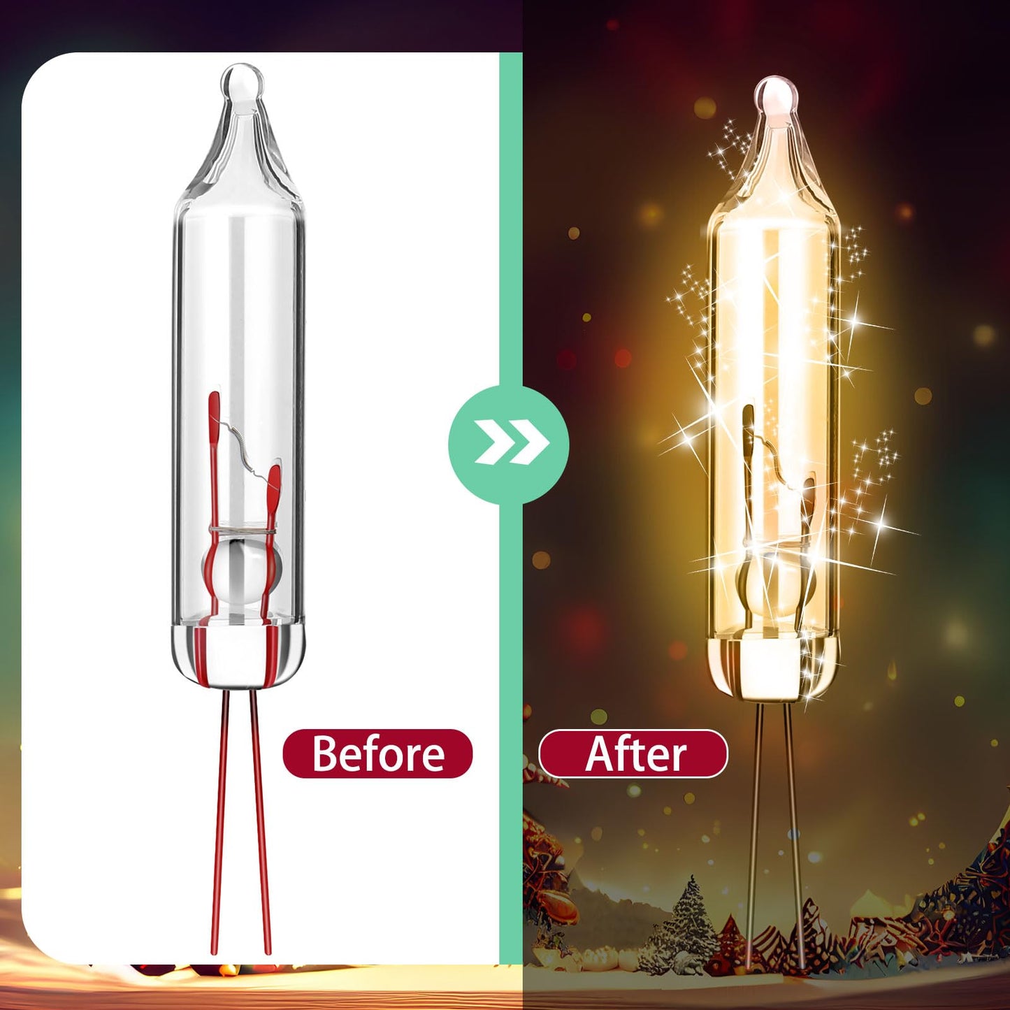 Mudder Indoor String Lights 100 Count Warm White Replacement Bulbs 3.5V*0.12A for Christmas Indoor/Outdoor Decor