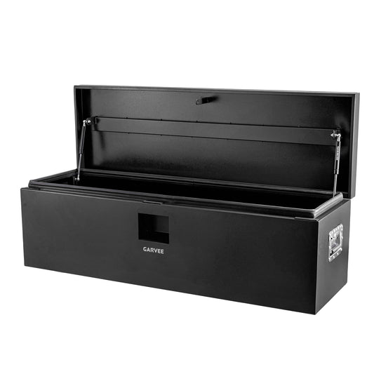 Garvee Black Steel Truck Bed Tool Box, Trailer Tongue Box, Truck Storage Organizer Tool Chest For Truck Bed, RV, Trailer (48 in x 15 in x 15 in)