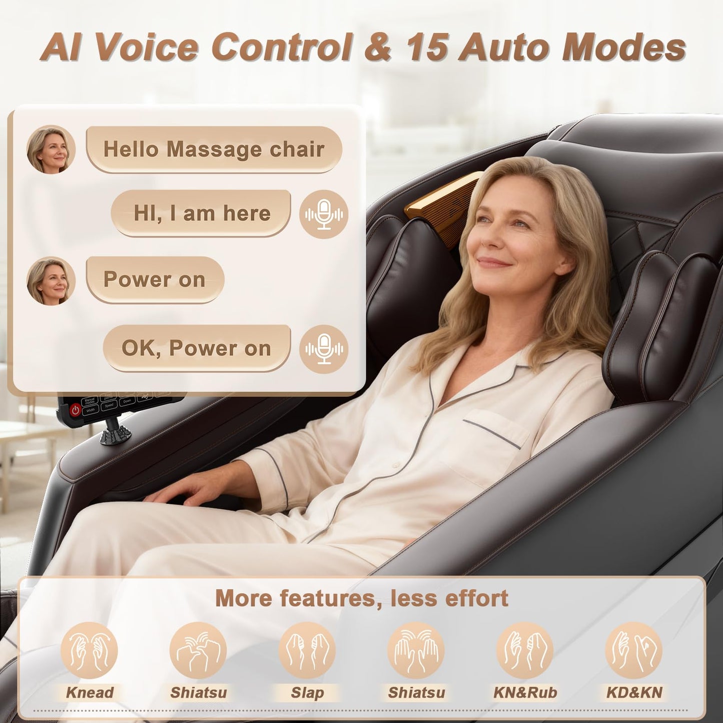 FURNIMAT 2026 Massage Chair Full Body, 3D SL-Track Zero Gravity Shiatsu Massage Chair Recliner with AI Control, Body Scan, Airbags, Heating, Foot Roller, Auto Modes, Bluetooth Speaker