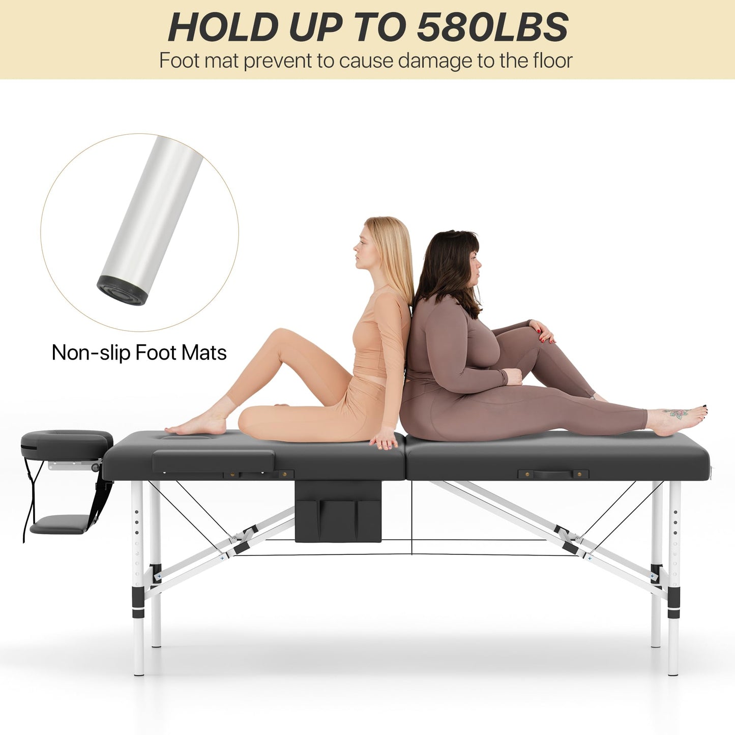 KCC Memory Foam Massage Table Premium Portable Foldable Massage Bed Height Adjustable, 84 Inches Long 28 Inchs Wide Home Salon Spa Bed Tattoo Table with Accessories &Carrying Case, Easy Set Up