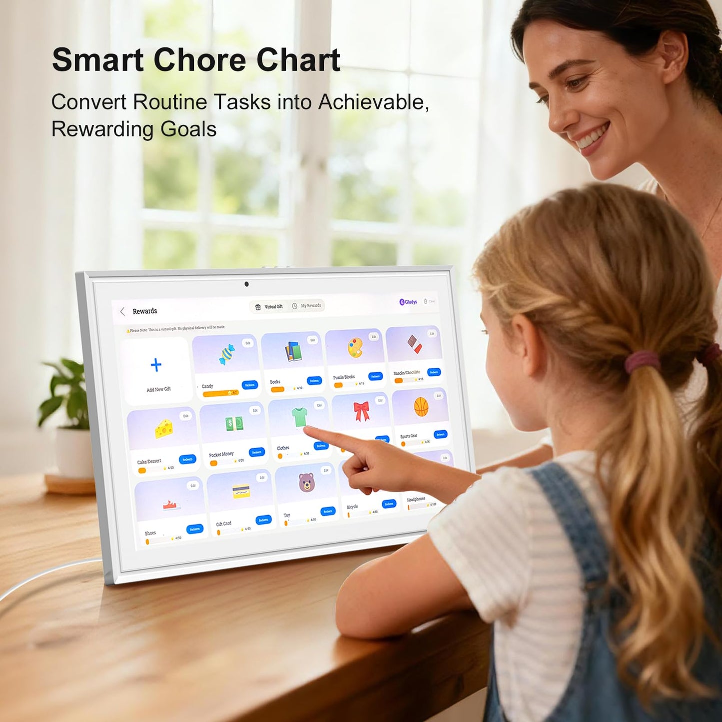 HOOCEN 15.6 Inch Smart Digital Calendar with FREE APP for Fridge & Wall Touch Screen, Magnetic Refrigerator Mount, Electronic Planner for Office Desk, Auto Sync Schedules, Family Chore Chart, White