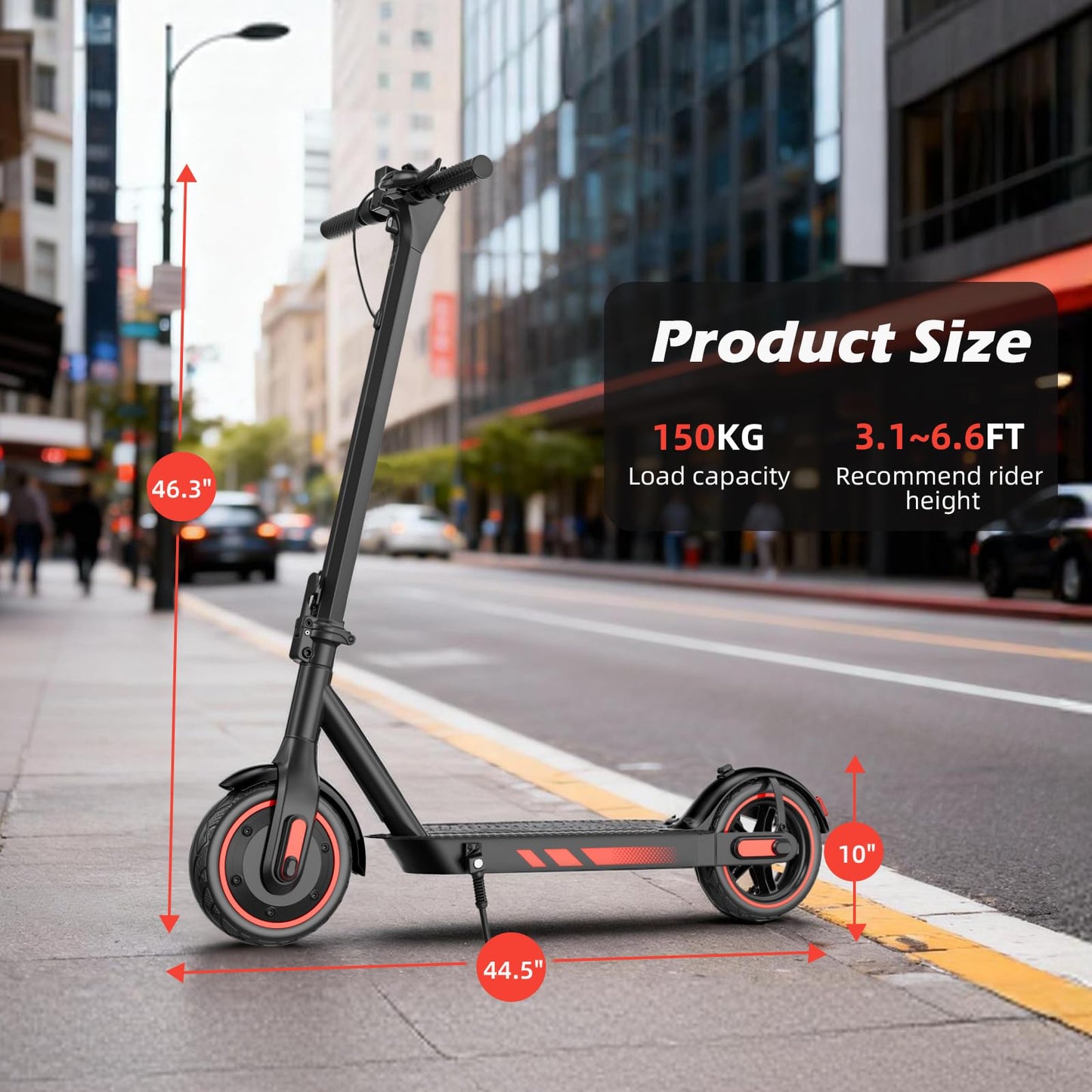ApexSurge Electric Scooter for Adults, 10" Tires, 500W Powerful Motor and Max 21 Miles Long Range, Top Speed 25Mph, Dual Brake Stystem E Scooter, Lightweight and Foldable, APP Control, Max Load 265Lb