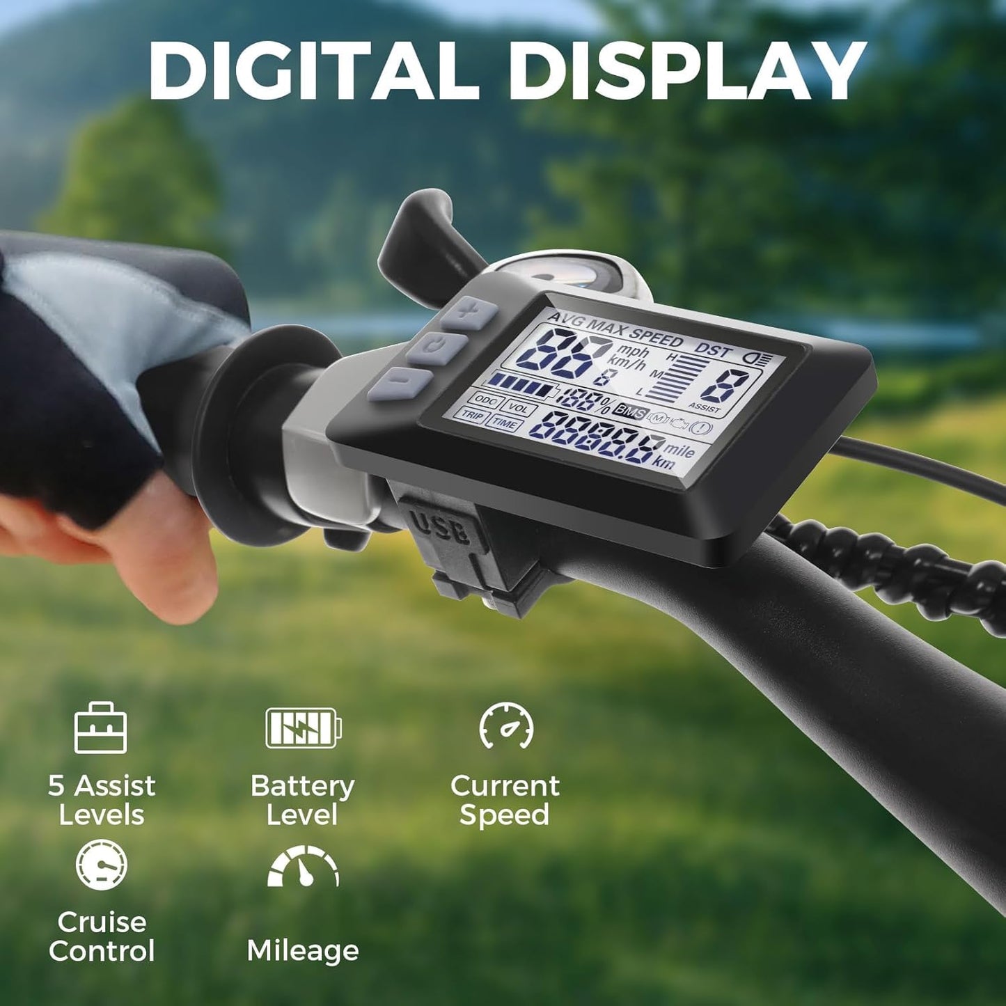 ANCHEER 26" Electric Bike for Adults, Peak 749W Ebike, 19.8MPH Electric Bicycle with 48V 374Wh / 48V 499Wh Battery(3H Fast Charge), LCD Display, Front Suspension, UL2849 Compliant, Red Gladiator