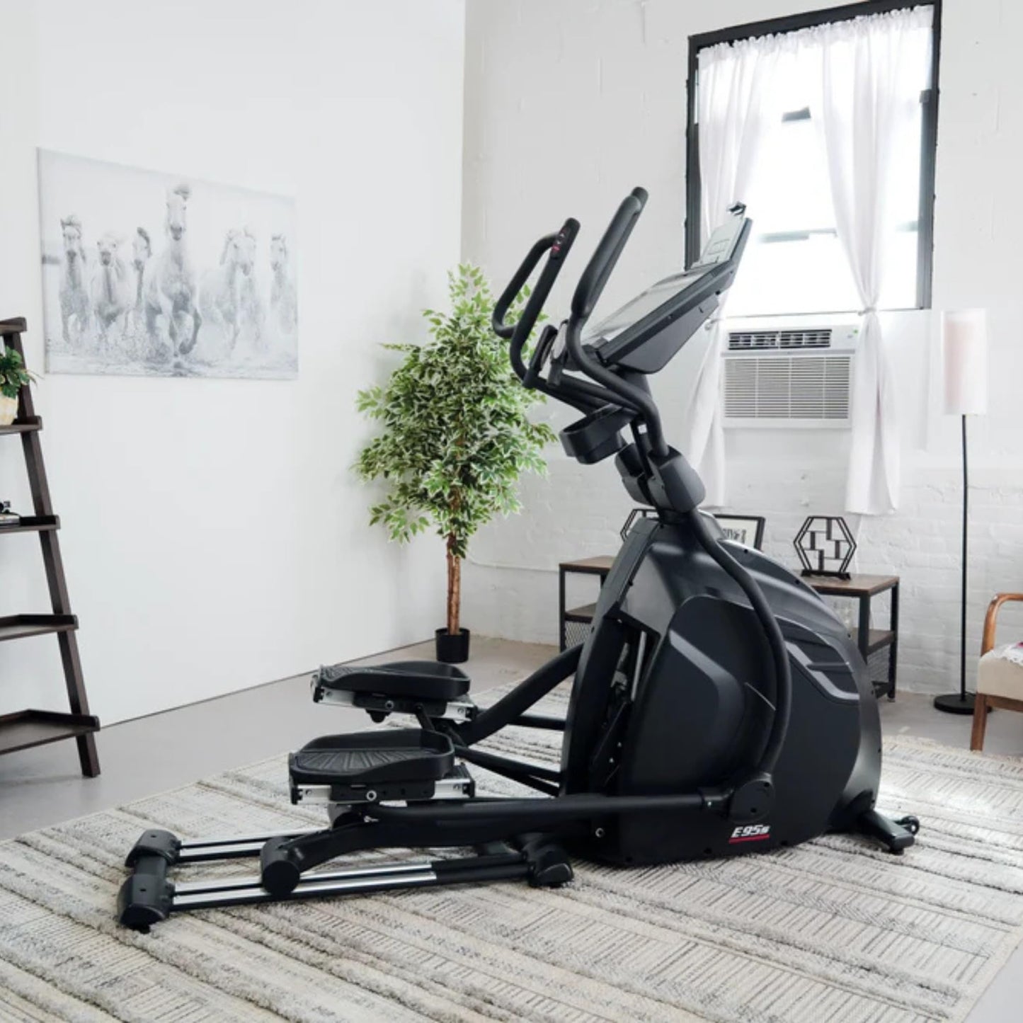 Elliptical Exercise Machine by Sole Fitness, Home Workout Equipment for Cardio, Running, and Walking, Adjustable Stride Length, 13.3" Touch Screen, Bluetooth, and Tablet Holder (Sole E95S)