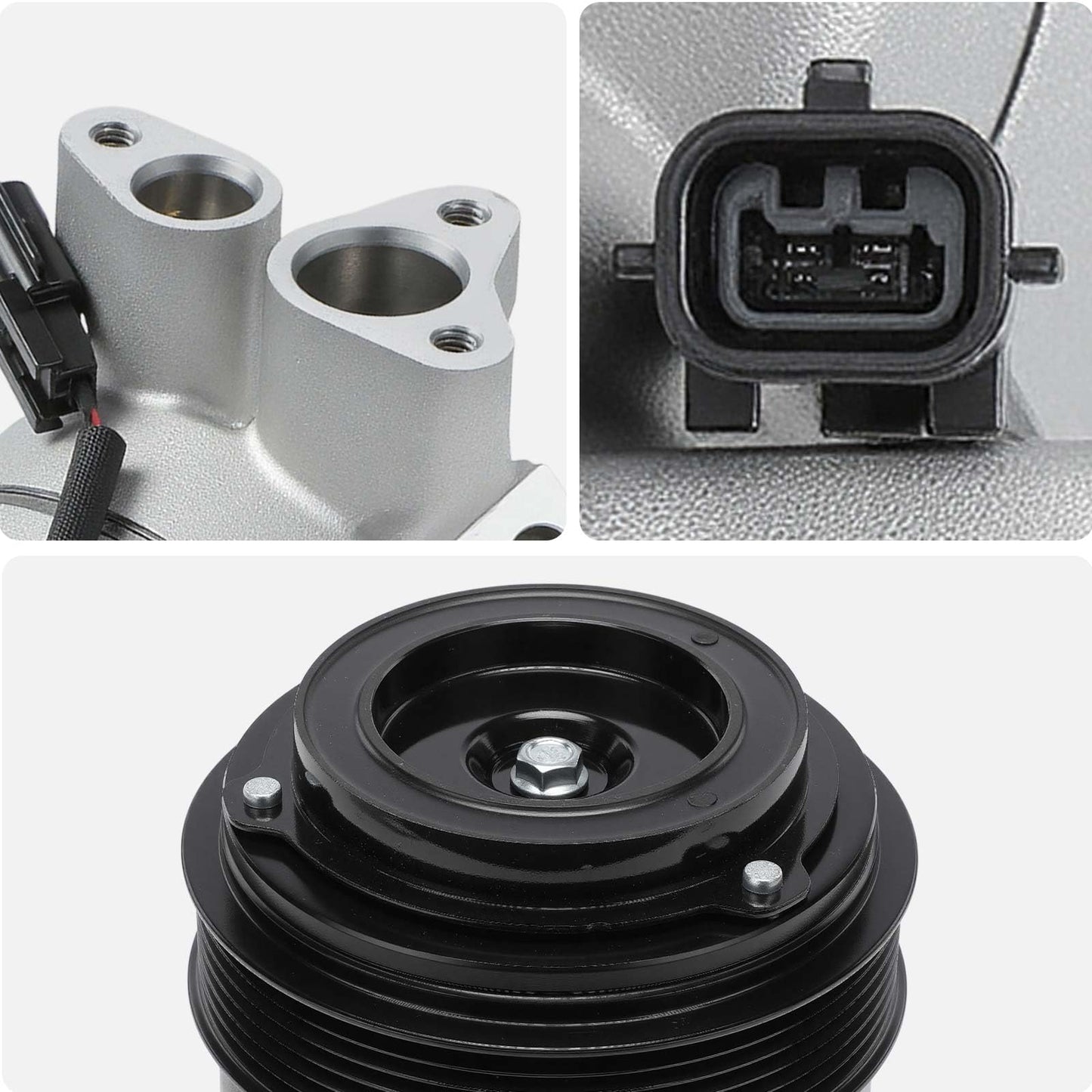 AISIN AFTERMARKET ACCAZ-00833 Air Conditioner AC Compressor - Compatible with Nissan NV200 2013-2020, Chevrolet City Express 2015-2018 - with 6-Pulley Groove, with Clutch