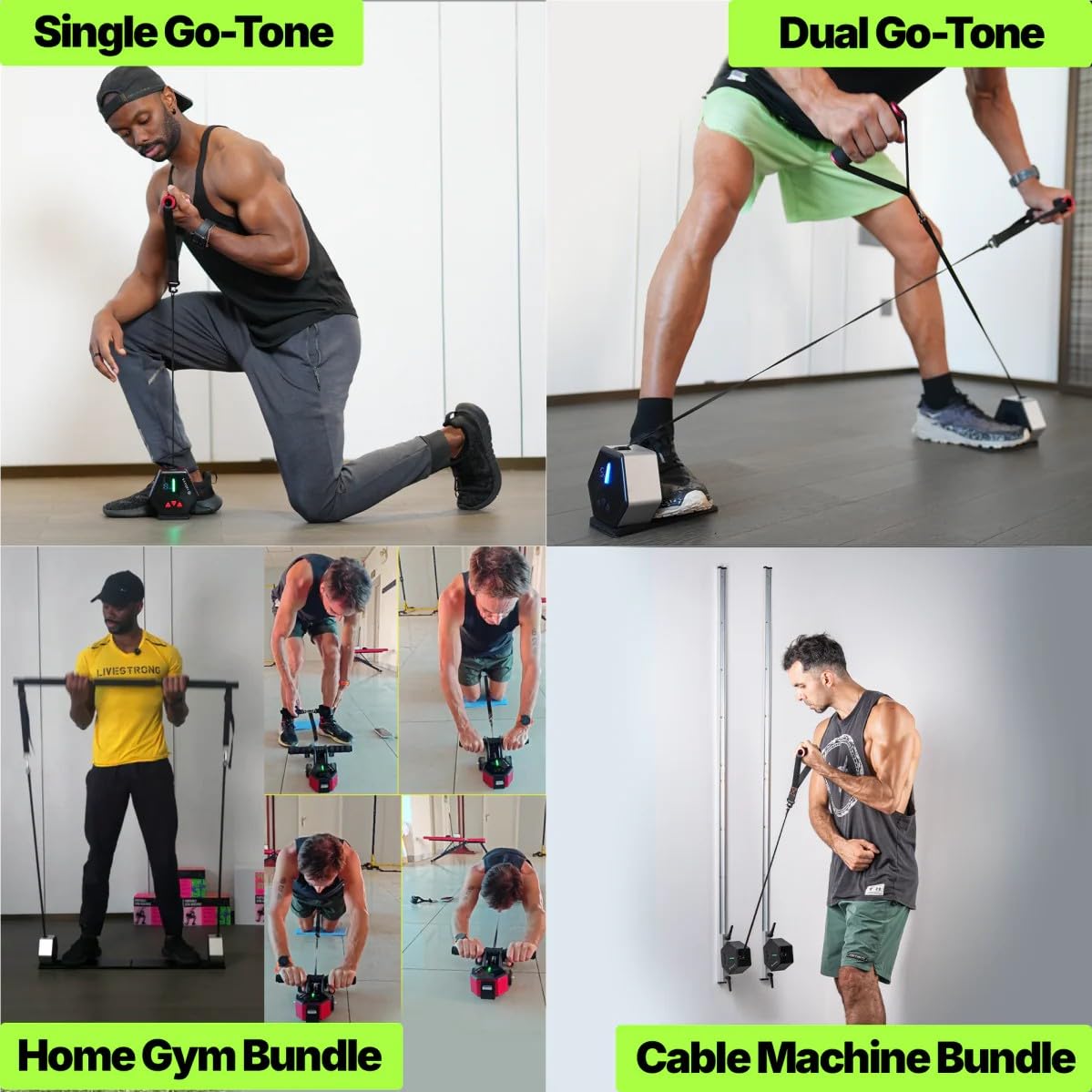 Rayofi Go-Tone Portable Gym Machine, Smart LCD Display, 0.7 kg, 3-30 kg Adjustable Resistance, USB-C Rechargeable (White)