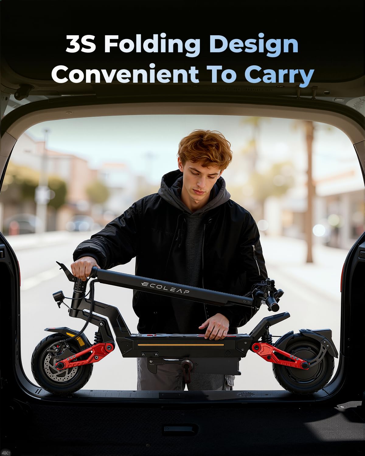 Electric Scooter for Adults, 28/43.5 MPH, 50/75 Mile Range, 1500W/4000W Peak Motor, Dual Hydraulic Suspension, 4G Smart, UL2272/2271 Certified Crimson