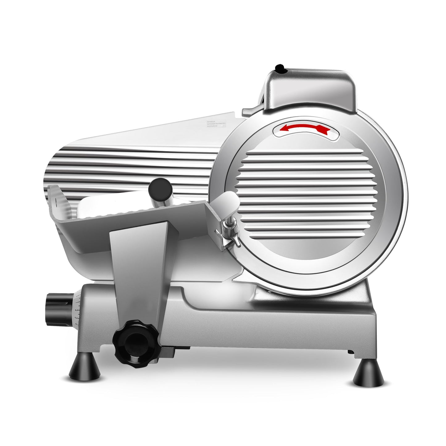 Zomagas 10 inch Commercial Meat Slicer, 240W Frozen & Cheese Slicer, Premium Chromium-plated Steel Blade, Semi-Auto, Low Noise