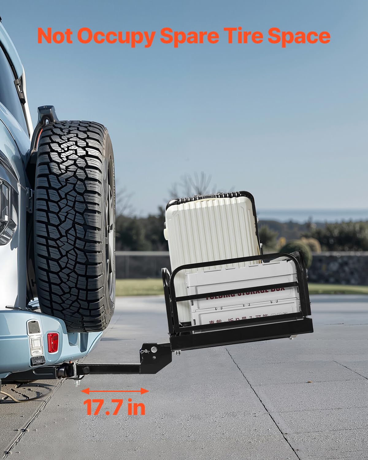 VEVOR 60x24x14 in Hitch Cargo Carrier, 500lbs Capacity Folding Trailer Hitch Mount Cargo Basket, Steel Luggage Carrier Rack Fits 2" Hitch Receiver for SUV Pickup Truck