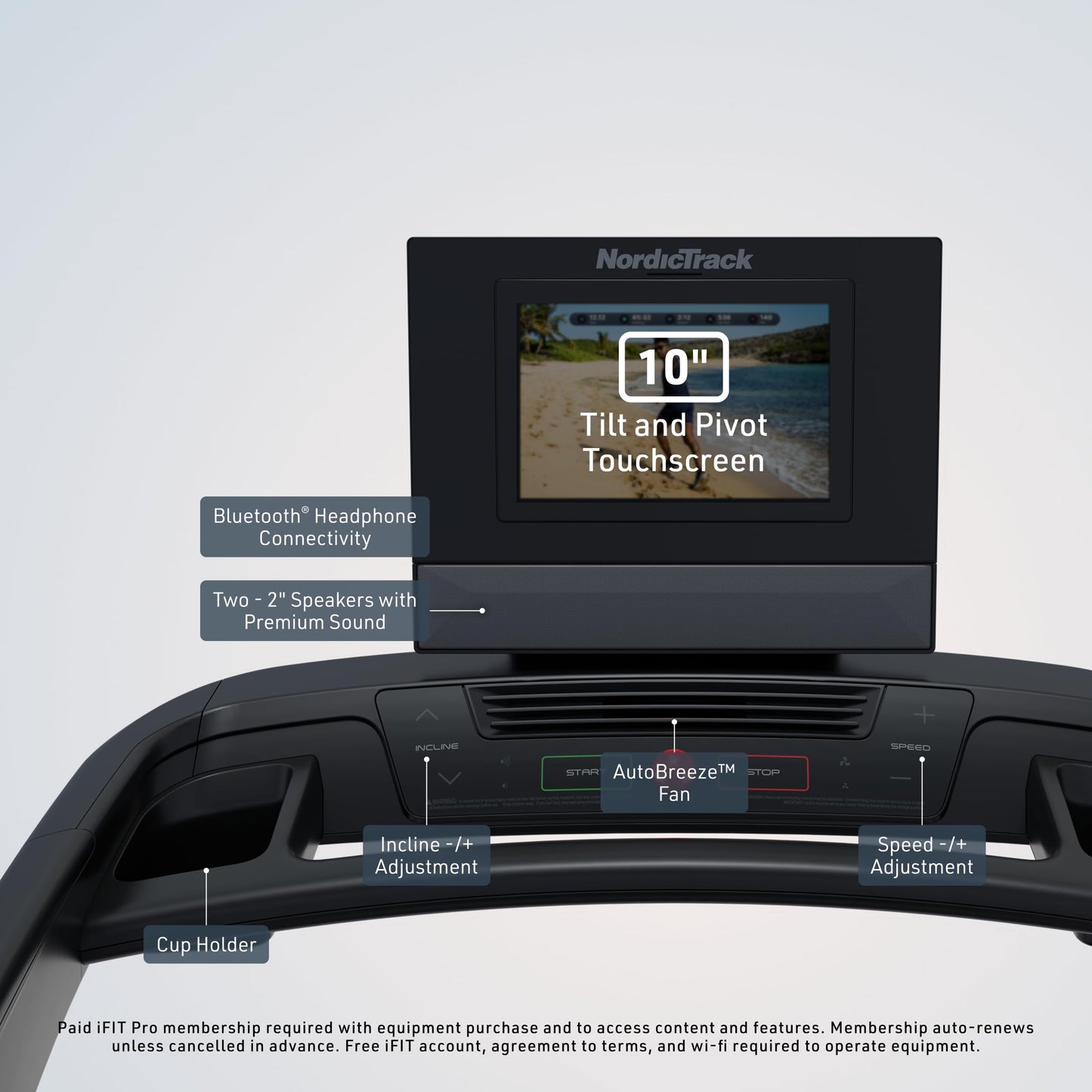 NordicTrack T Series 10 Treadmill with 10" Tilting Touchscreen and Compact Design