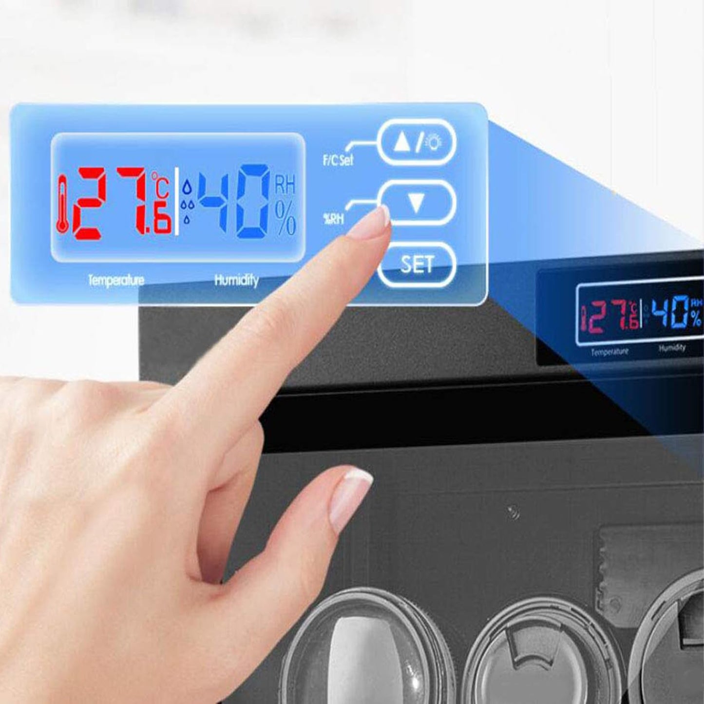 INTBUYING Camera Dry Cabinet 50L Electronic Dry Cabinet for Camera Lens Storage with Lock 4 Layers Intelligent Temperature Humidity LED Screen Noiseless
