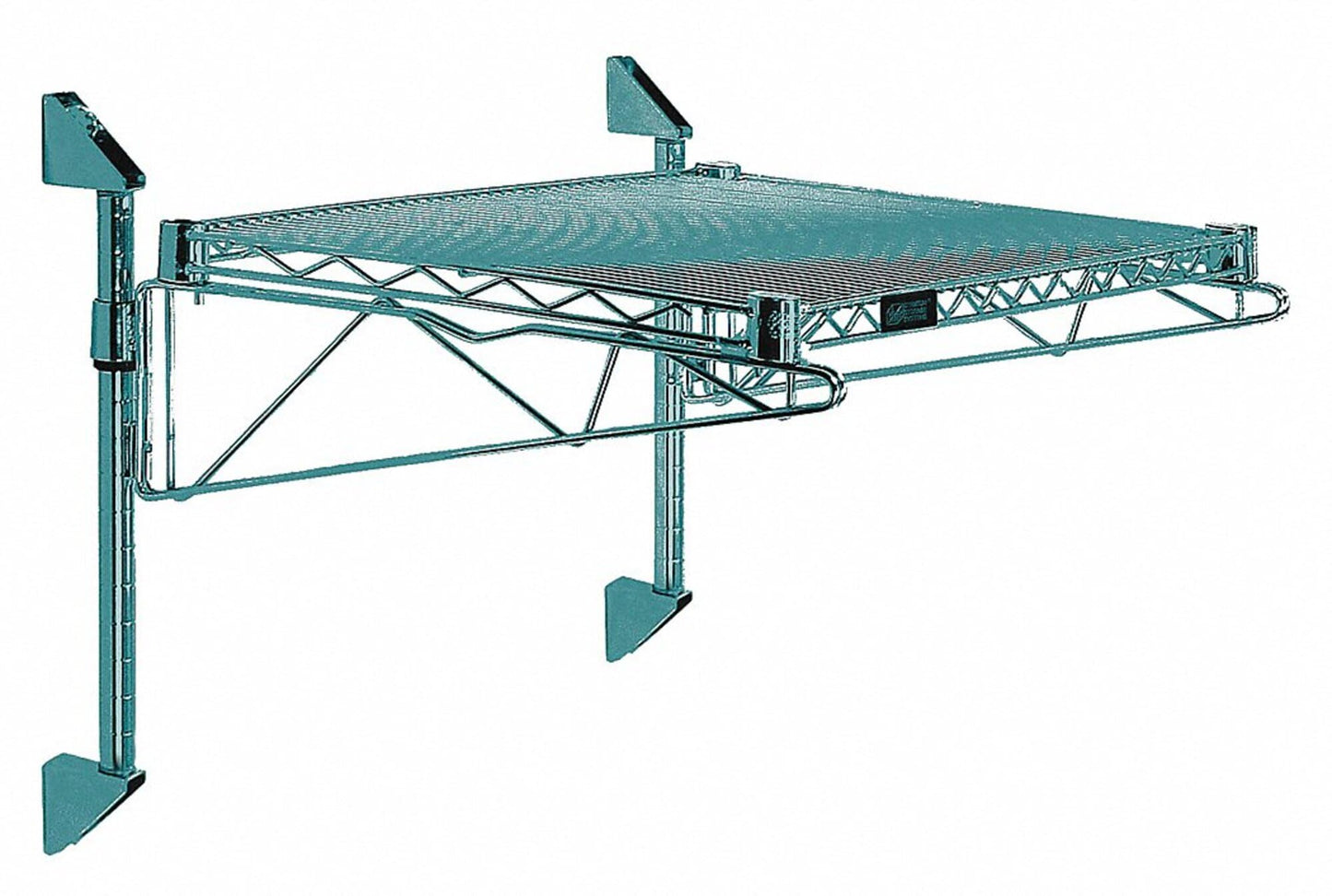 Quantum Storage Systems WC14-CB2436P Heavy Duty Cantilever Single Shelf Post Wall Mount With (2) Mounting Bracket Color Green Epoxy