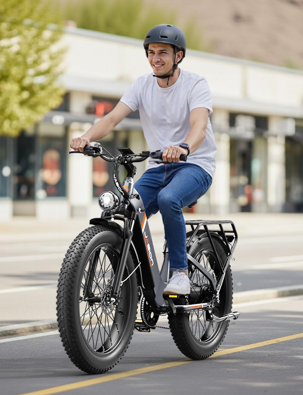 Jasion Thunder Electric Bike for Adults,1800W Peak Fat Tire E Bikes,26''x 4'',80 Miles with 864Wh Removable Battery Ebike, 30+MPH Max Speed Bicycles,Hydraulic Brakes,Front Suspension
