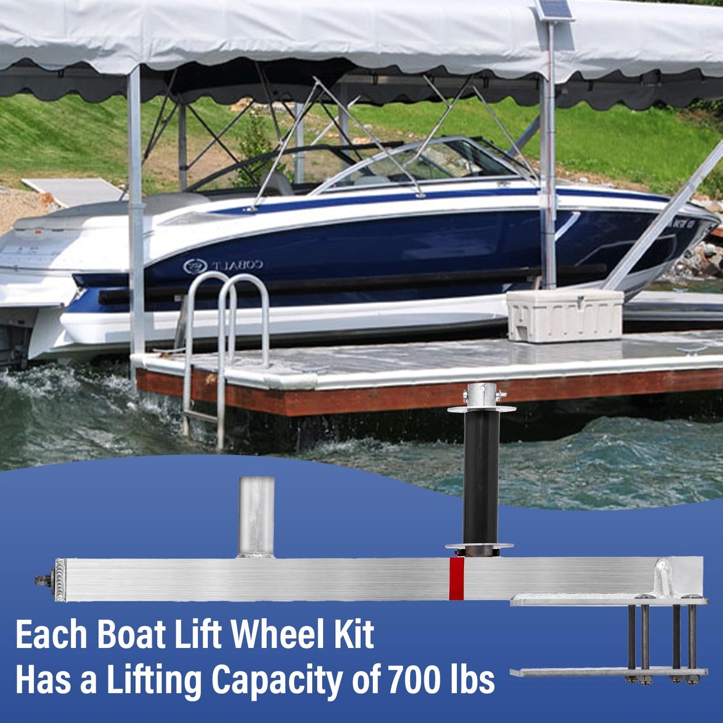 28199 Boat Lift Wheel Kit | Boat Lift Systems for for Marine, Corrosion-Resistant, Weatherproof Design (Pair, Silver)