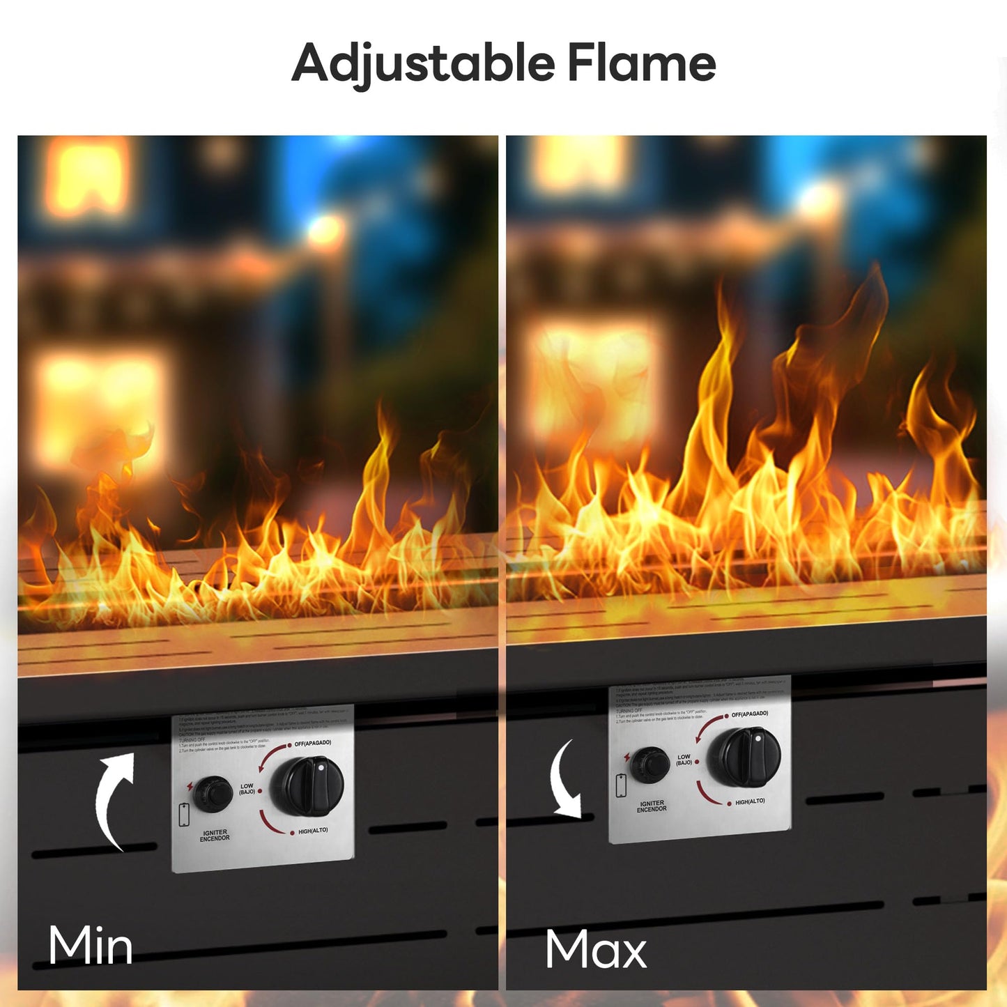 Electactic 43 Inch Propane Fire Pit, 3-in-1 Multi-Use Outdoor Fire Pit Table, 50,000 BTU Steel Gas Fire Pit with Lid & Lava Rock, Add Warmth and Ambience for Patio Deck Garden, Outdoor Gatherings