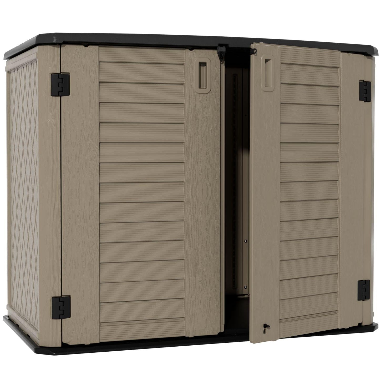 ZZM 4x2.5 FT Outdoor Storage Shed, Resin Waterproof Storage Cabinet for Garden Tools with Lockable Lid,Latch (Coffee)