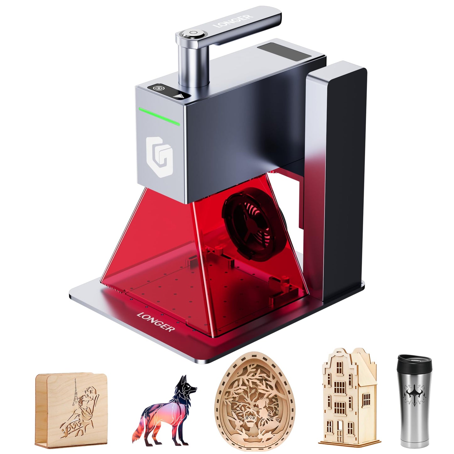 Longer Nano Laser Engraver Machine with 6W Diode, 5000mm/s High Speed & 0.05mm Precision - Portable Handheld Laser Cutter for Wood, Metal, Leather, Jewelry