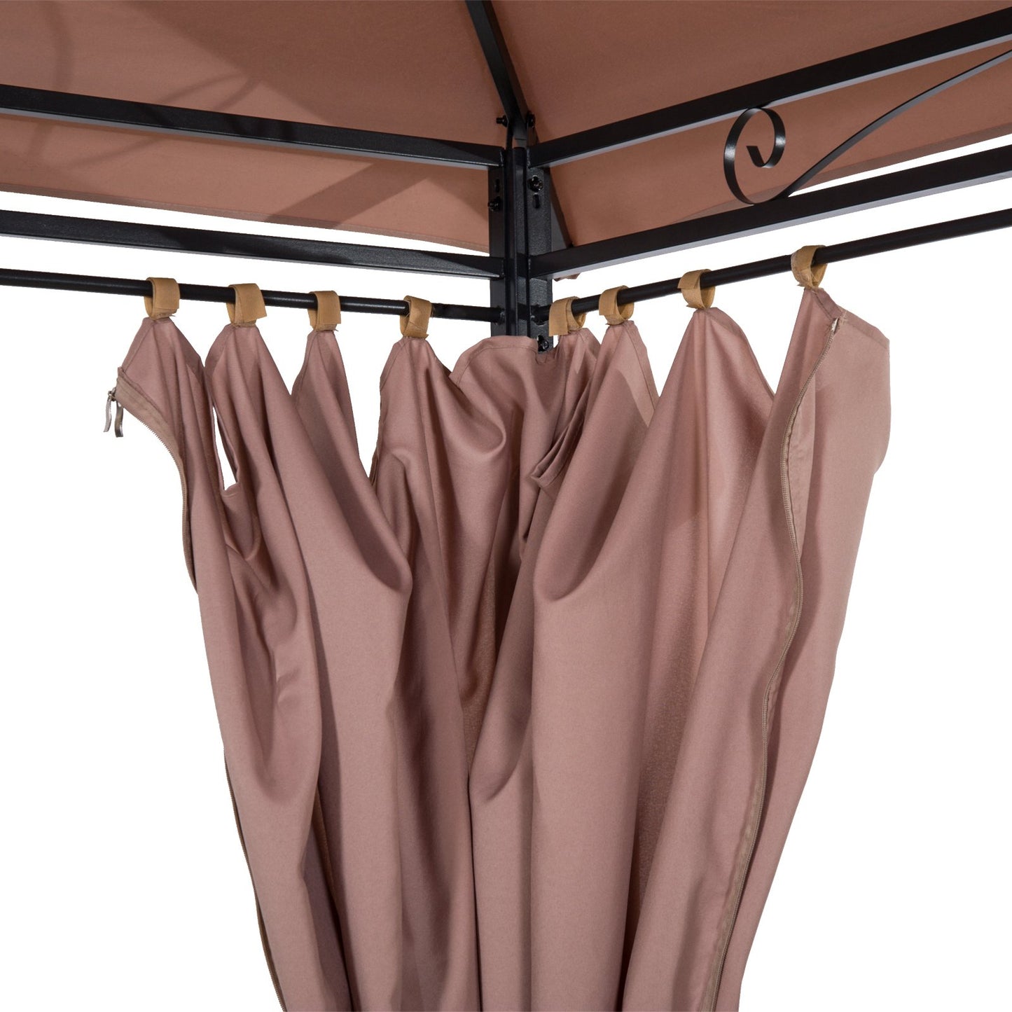 Outsunny 10' x 13' Patio Gazebo, Outdoor Gazebo Canopy Shelter with Curtains, Vented Roof, Steel Frame for Garden, Lawn, Backyard and Deck, Khaki