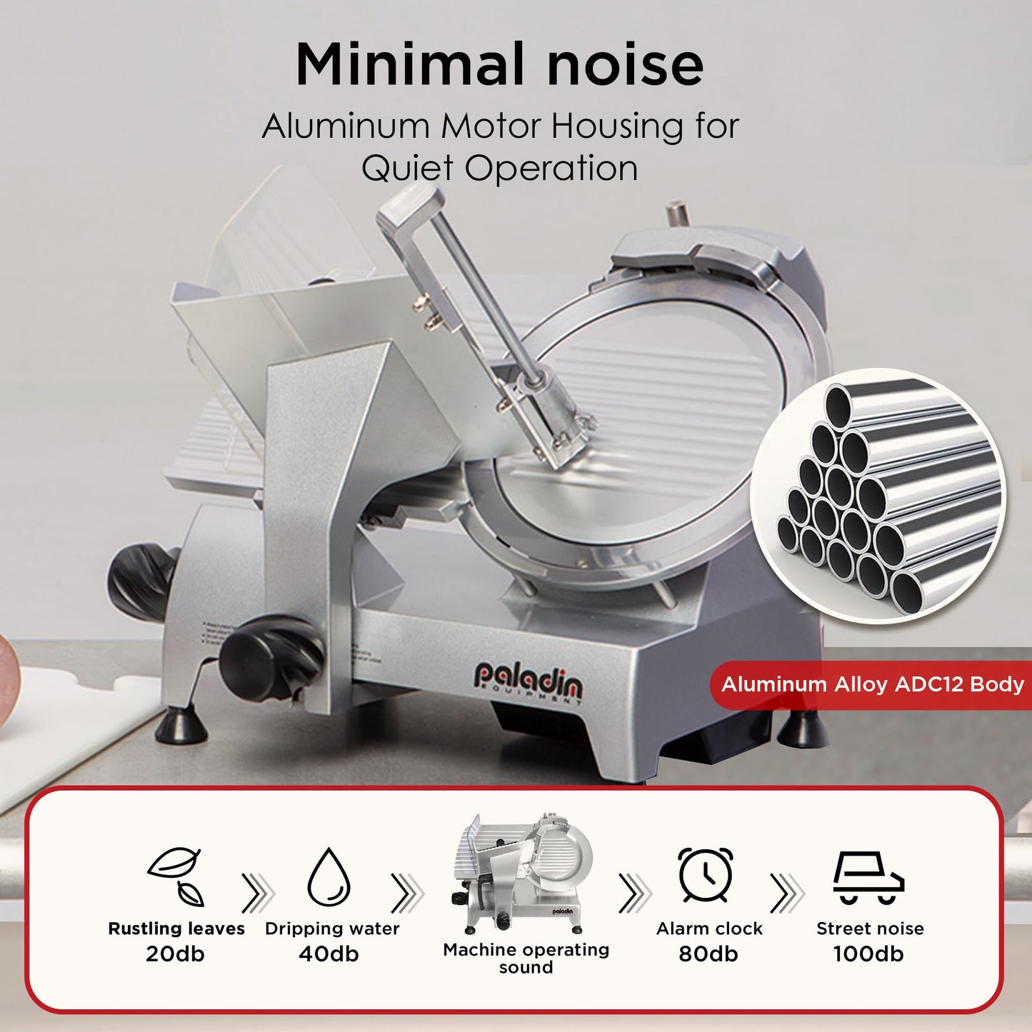 Paladin Equipment 12" Commercial Manual Meat Slicer, 2/5 HP Gravity Feed Electric Meat Slicer, deli meat cutter, Lunch Food Slicer, ham cutter with Adjustable Slicing for Semi-frozen Meat, Cheese