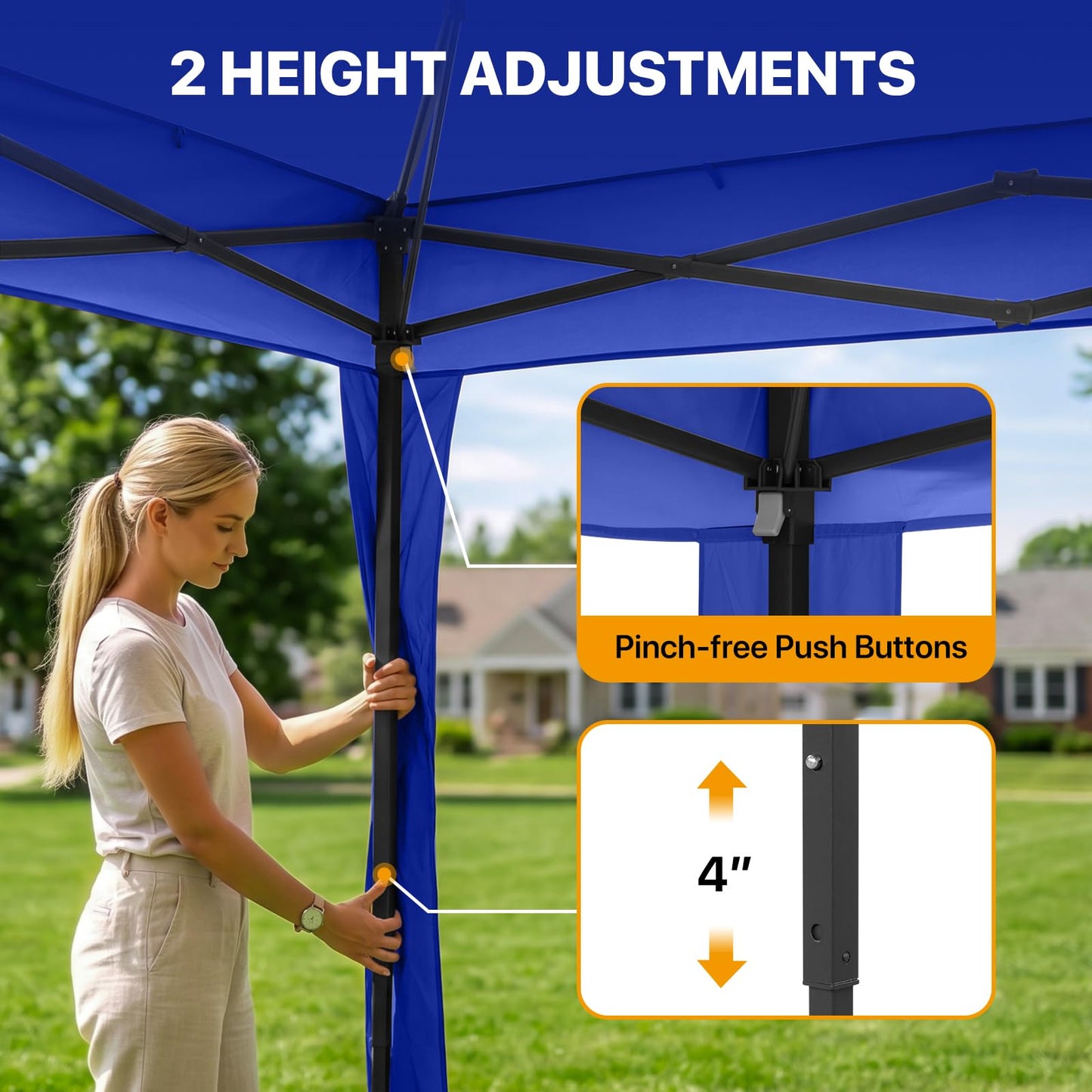 COOS BAY 11x11 Pop Up Gazebo with Mesh Netting, Instant Outdoor Canopy Tent, Water Resistant Shelter with UPF 50+ UV Protection, 121 Sq Ft Coverage, Royal Blue