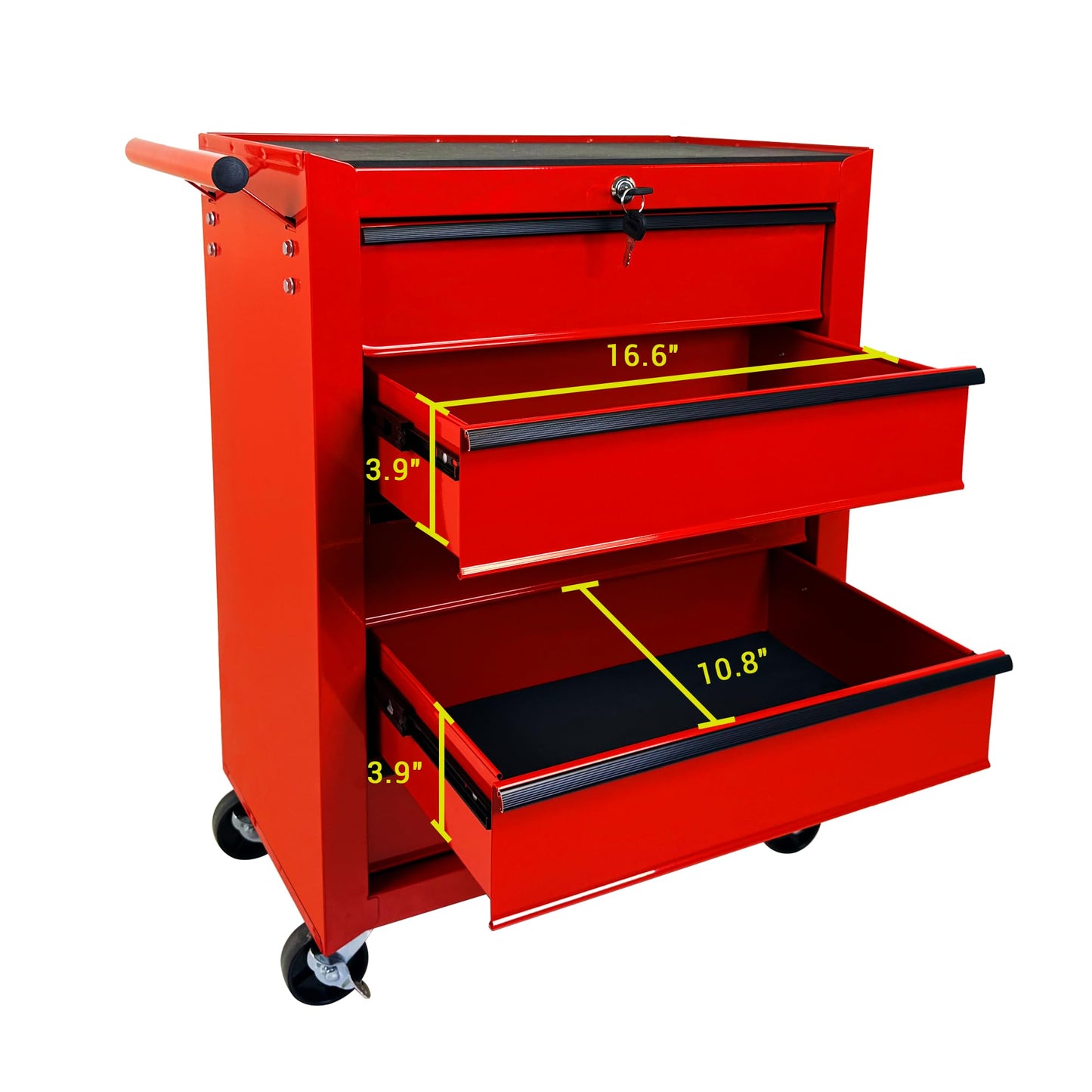 KEIKI 20 Inch Rolling Metal Tool Chest with 5 Drawers, Heavy Duty Steel Tool Cabinet on Wheels, Ball Bearing Slides Lockable Storage Cart Organizer for Garage Workshop Mechanic Repair, Red