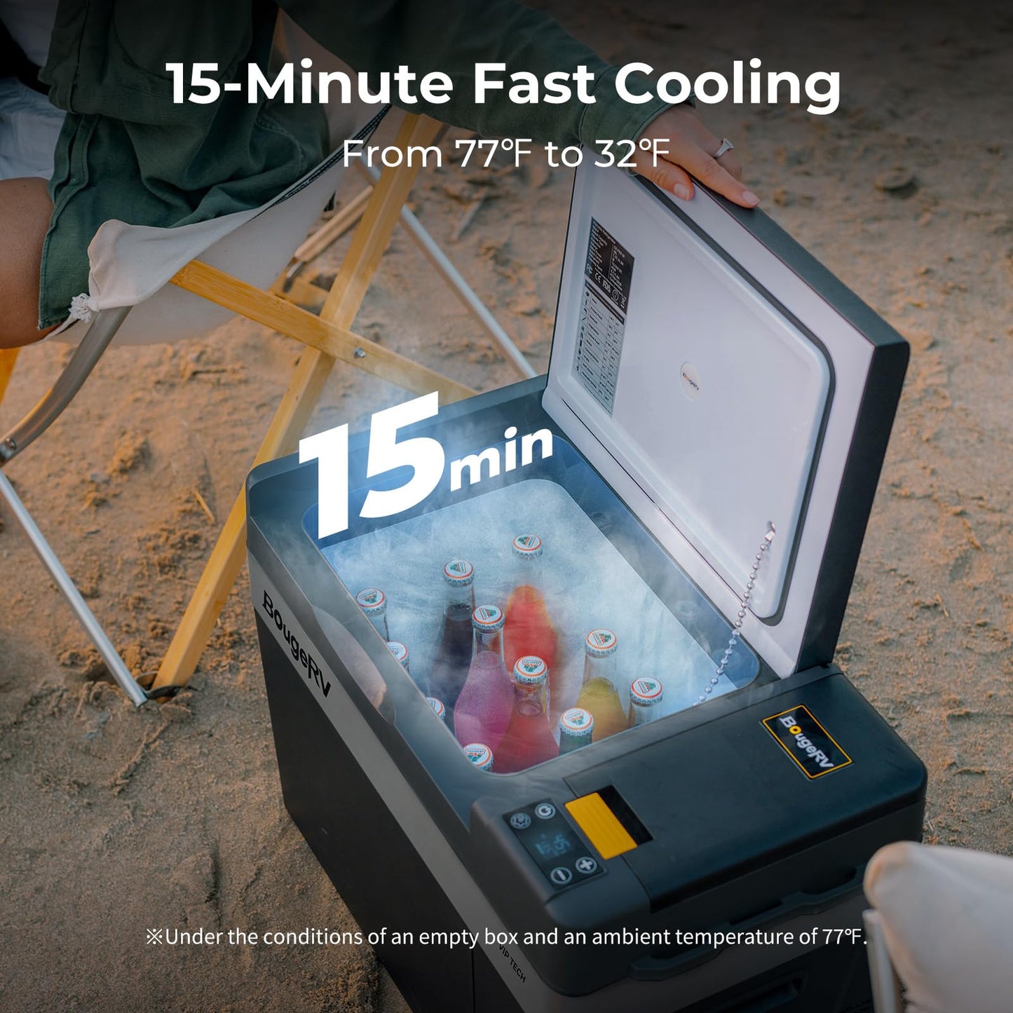 BougeRV 12 Volt Refrigerator, CRPRO VIP 30 Quart 12V Car Fridge (-8℉~50℉), Compressor Cooler with 12V/24 DC, 110-240 AC for Outdoor Camping Overlanding Truck RV SUV Van