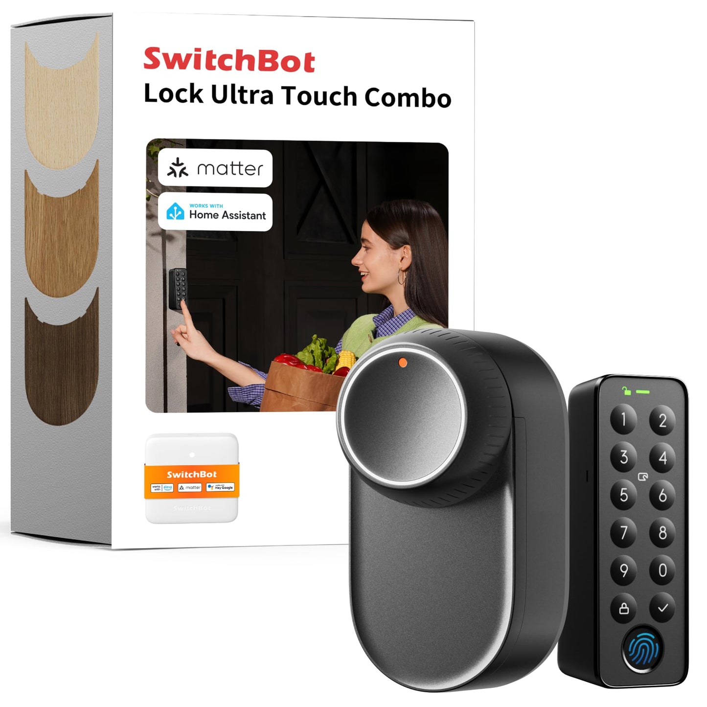 Smart Lock Ultra with Keypad,Fingerprint Door Lock, App Remote Control, Built-in WiFi Keypad Deadbolt, Auto Unlock, Waterproof&Easy Install, Supports Alexa and Google